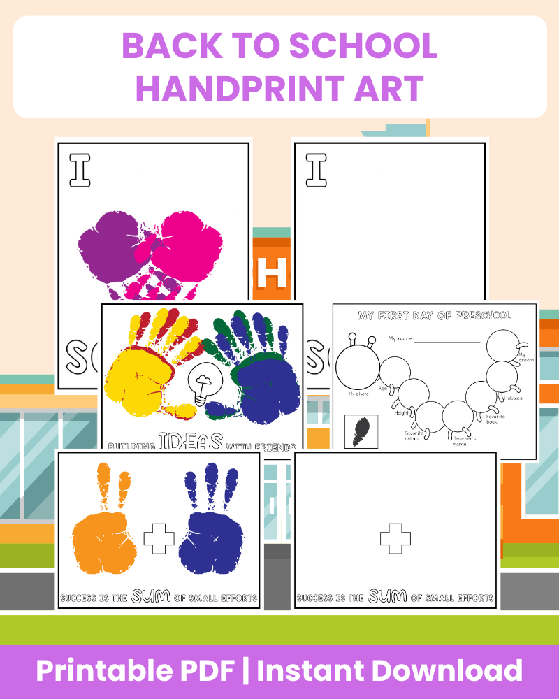 back to school handprint art bundle