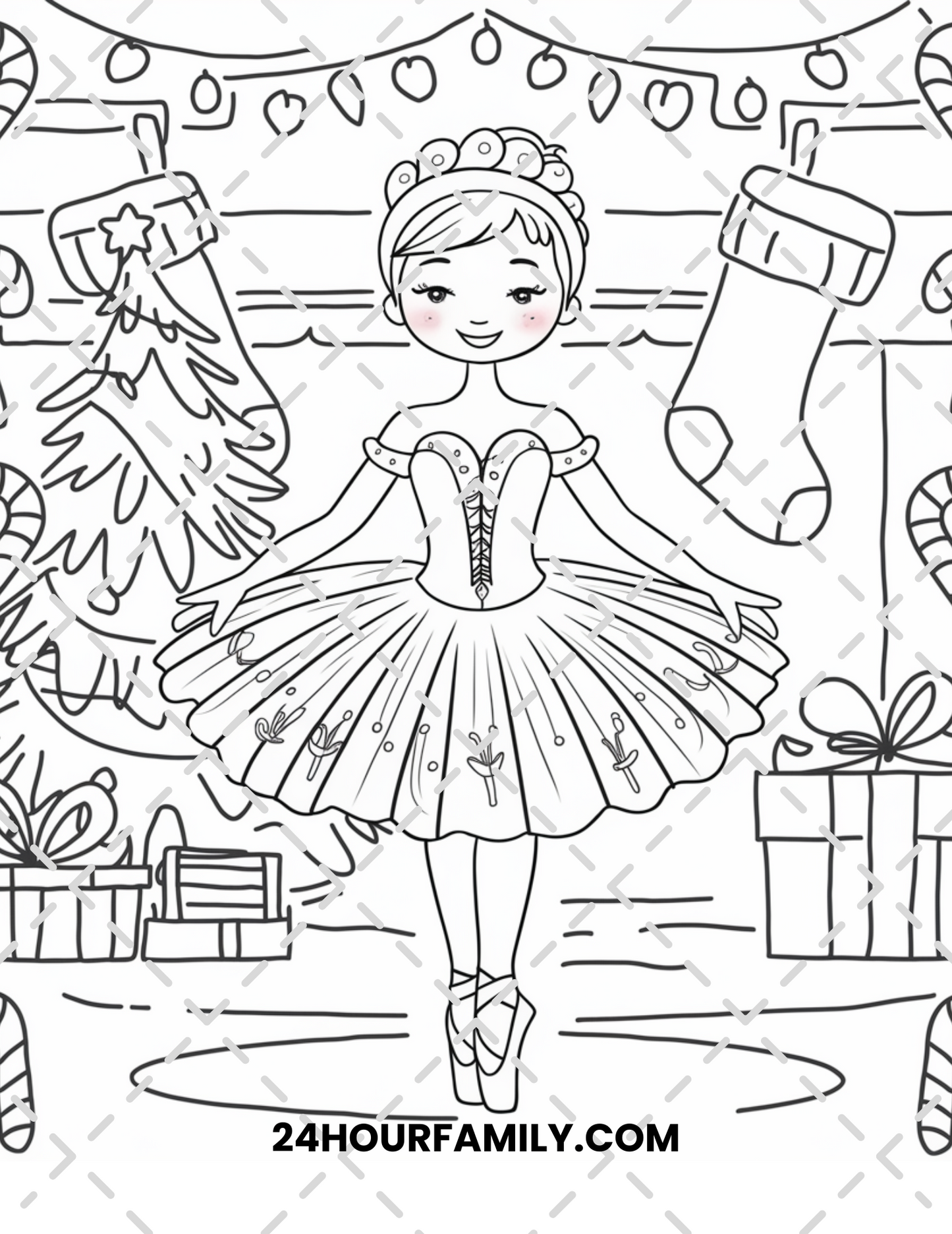 christmas ballerina coloring pages