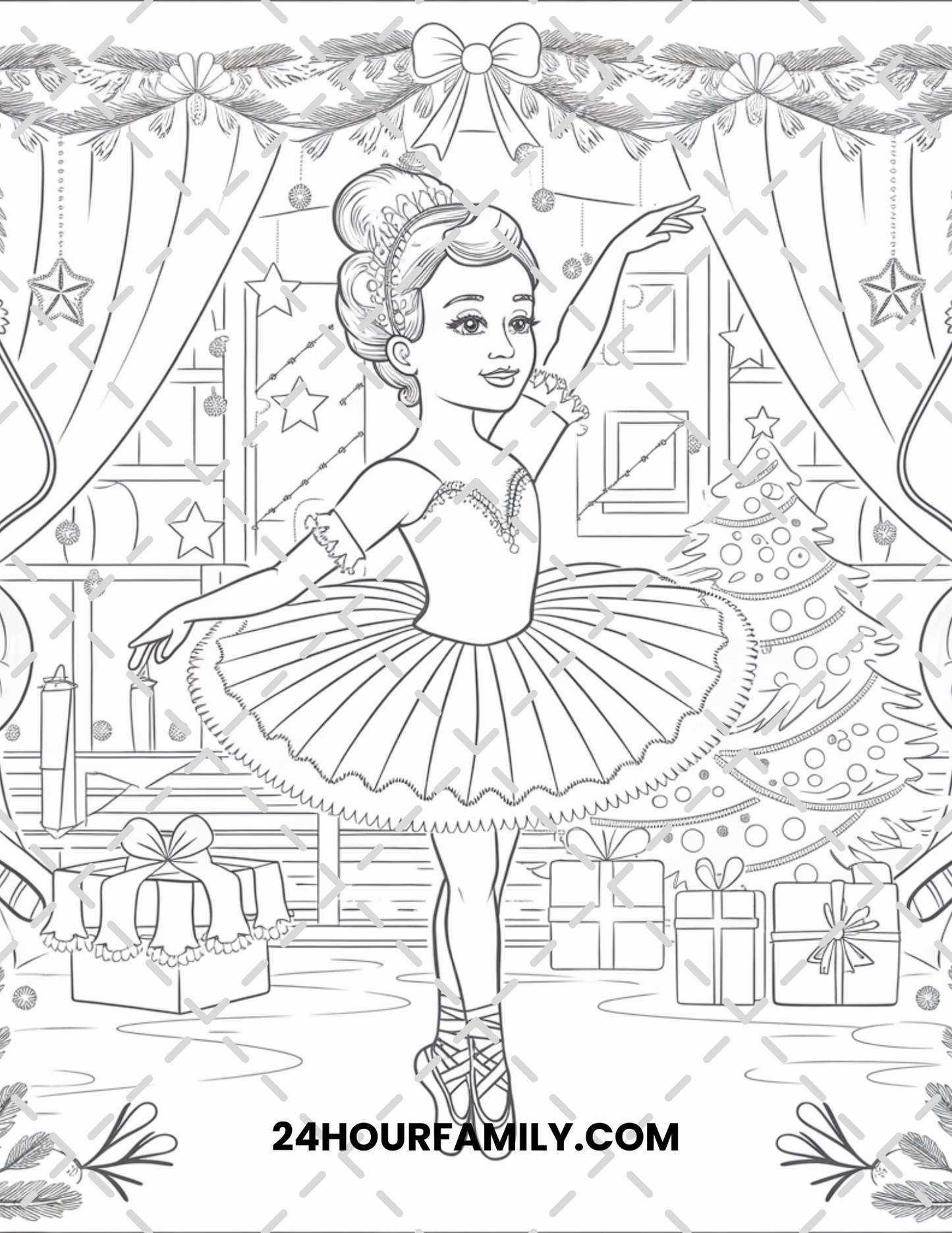 christmas ballerina coloring pages