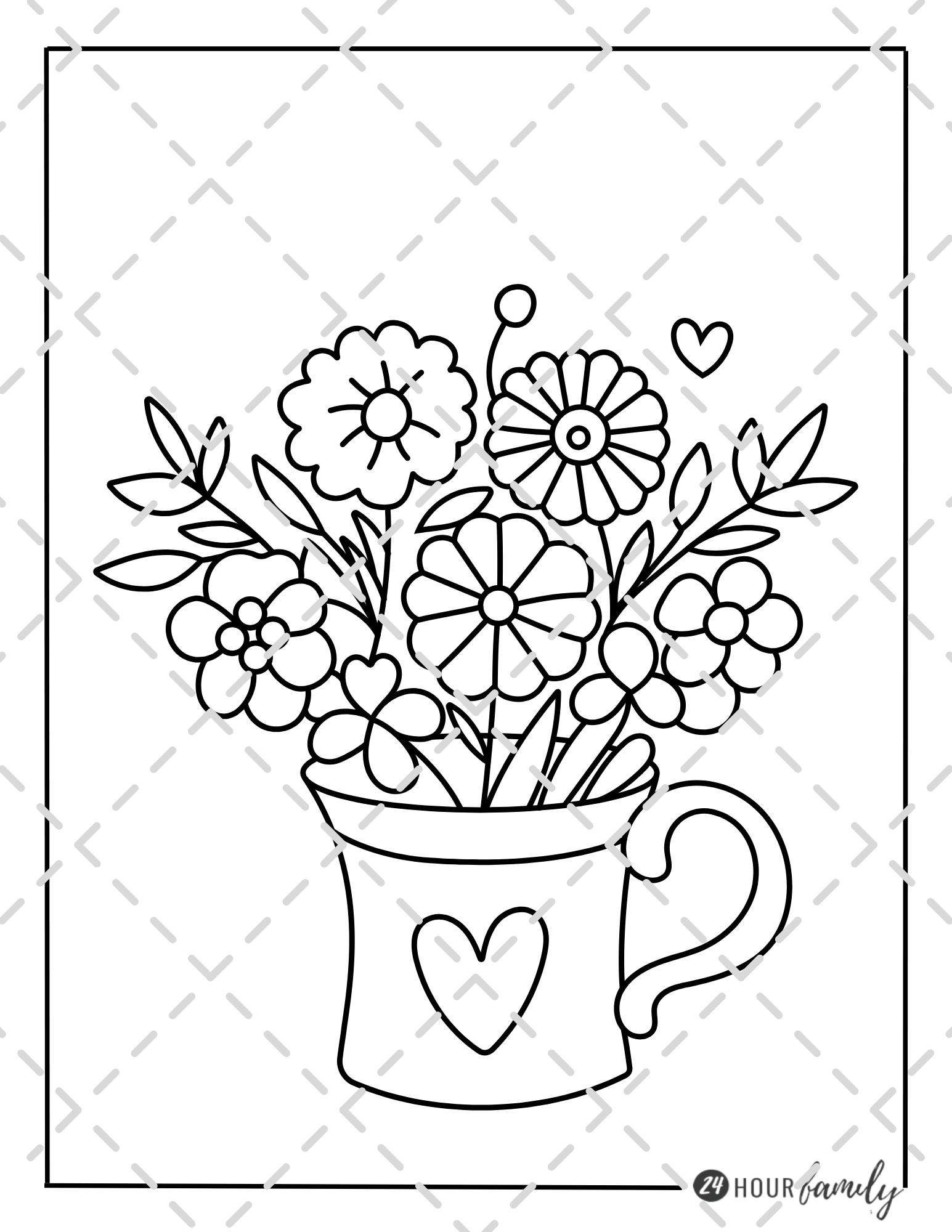 flower vase coloring pages