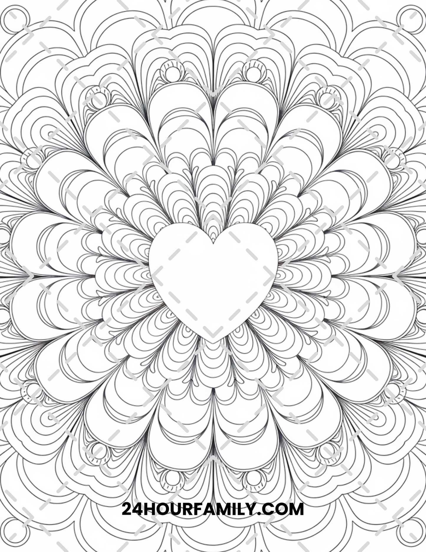 heart mandala coloring pages