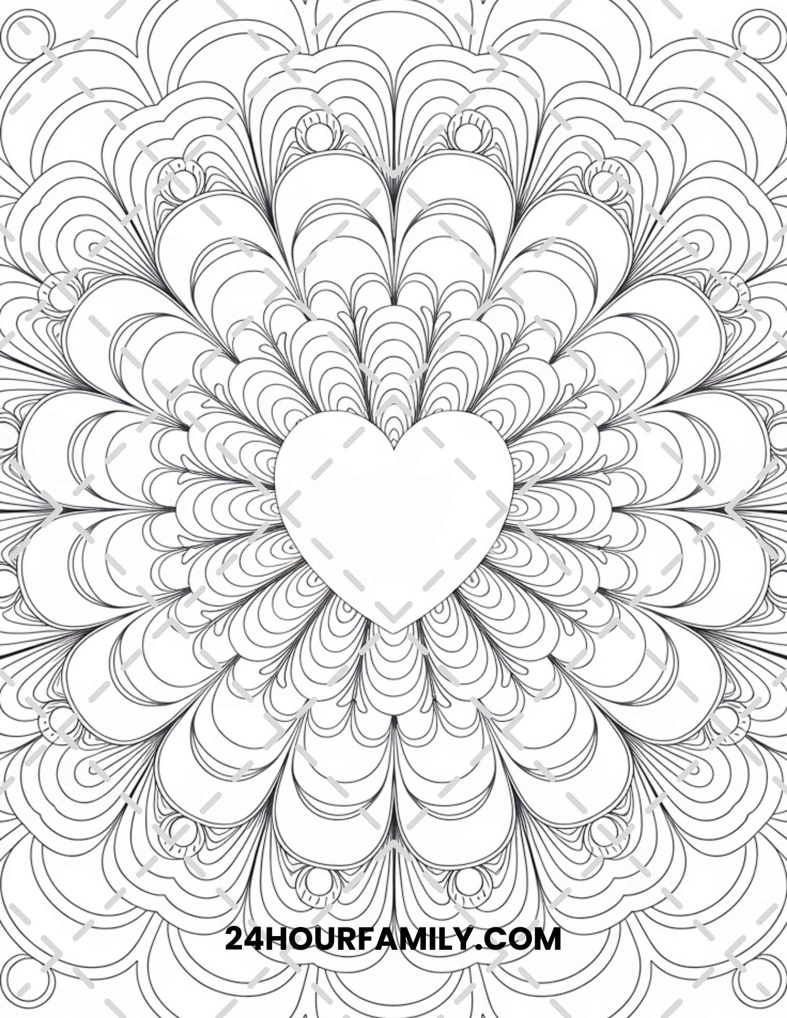 heart mandala coloring pages