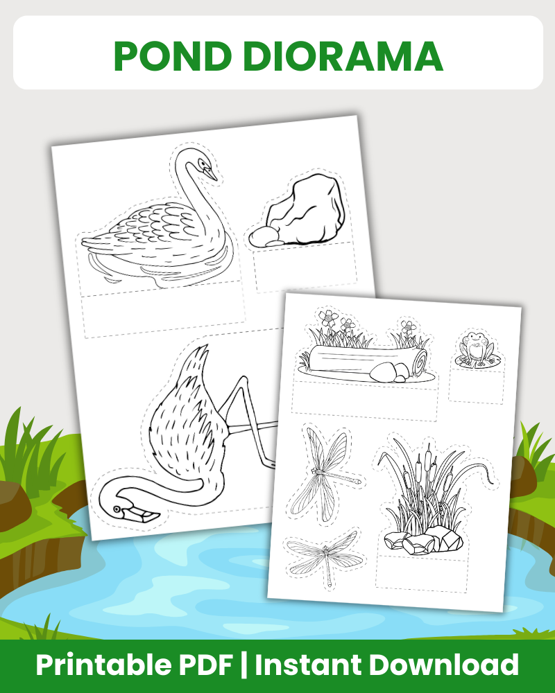 pond diorama printable crafts