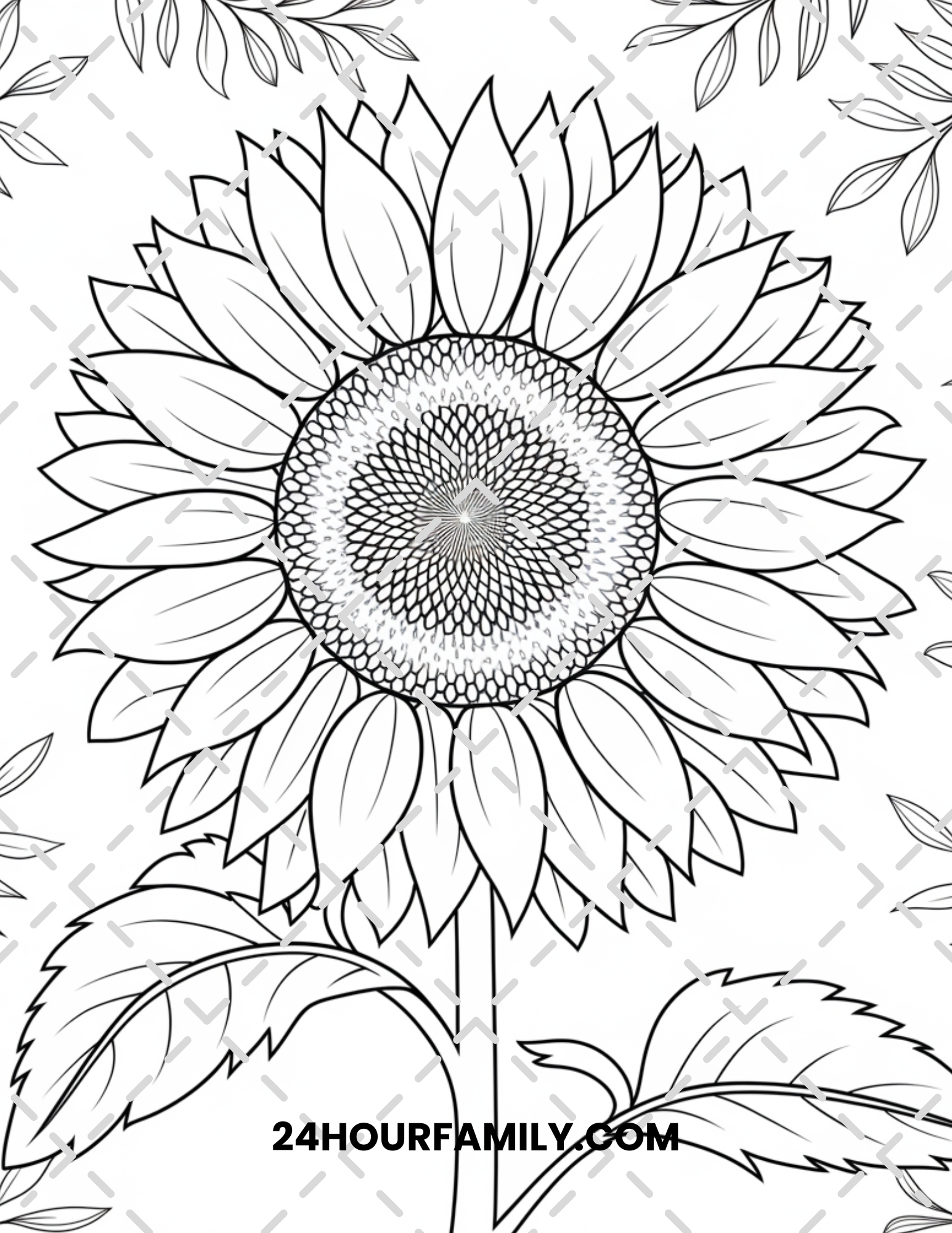 sunflower coloring pages for adult