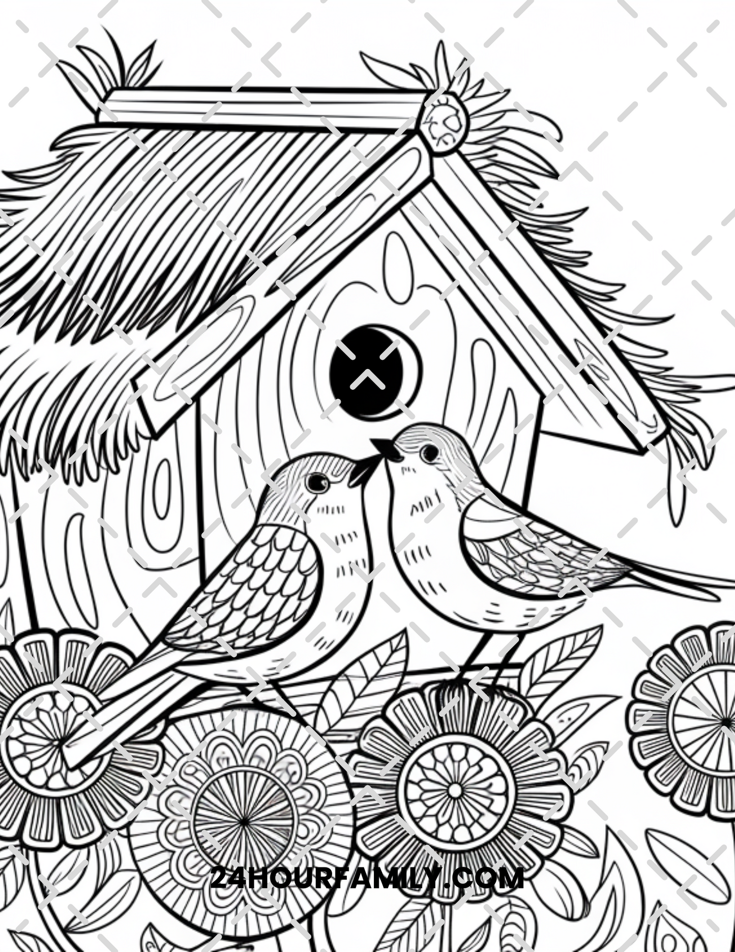 birdhouse coloring pages