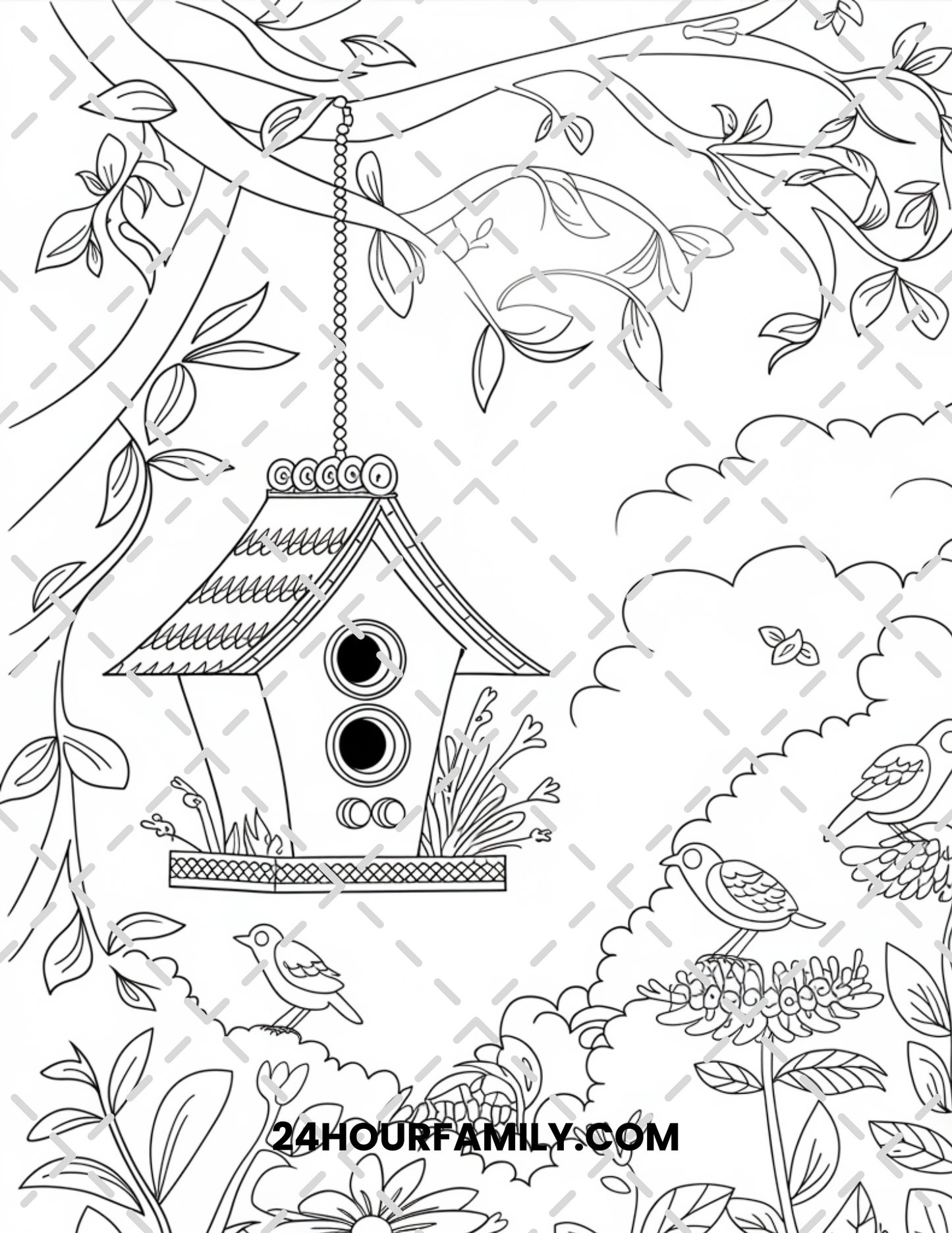 birdhouse coloring pages