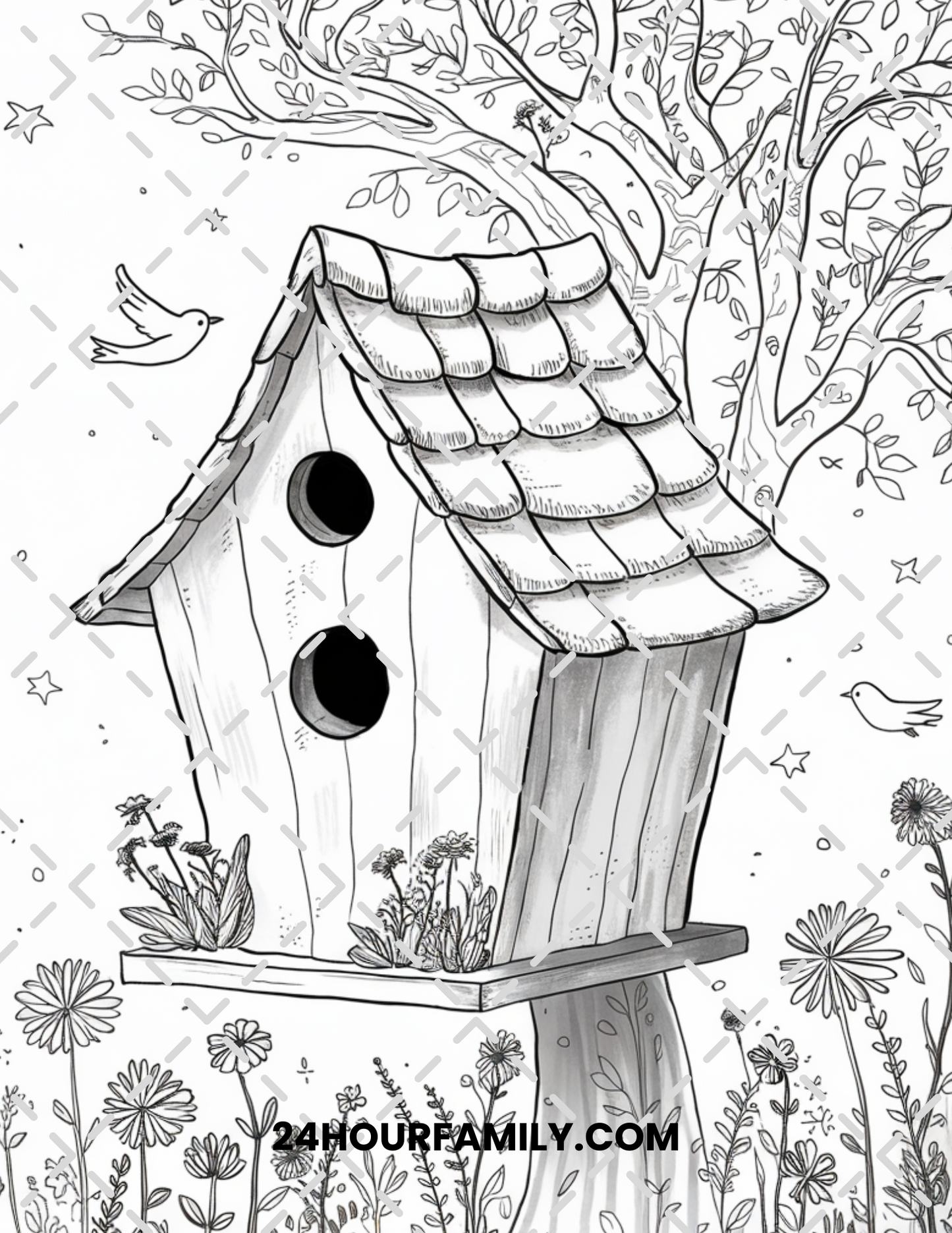 birdhouse coloring pages