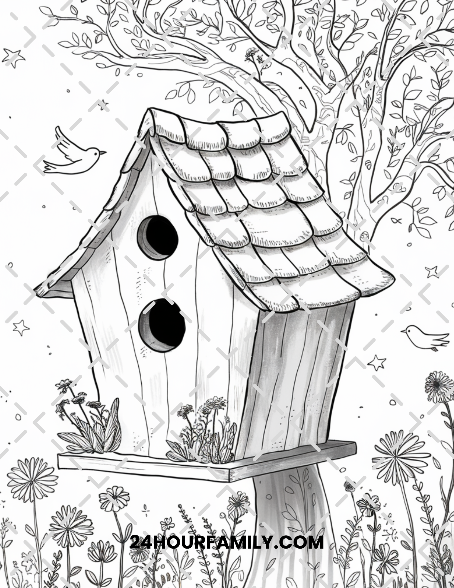 birdhouse coloring pages