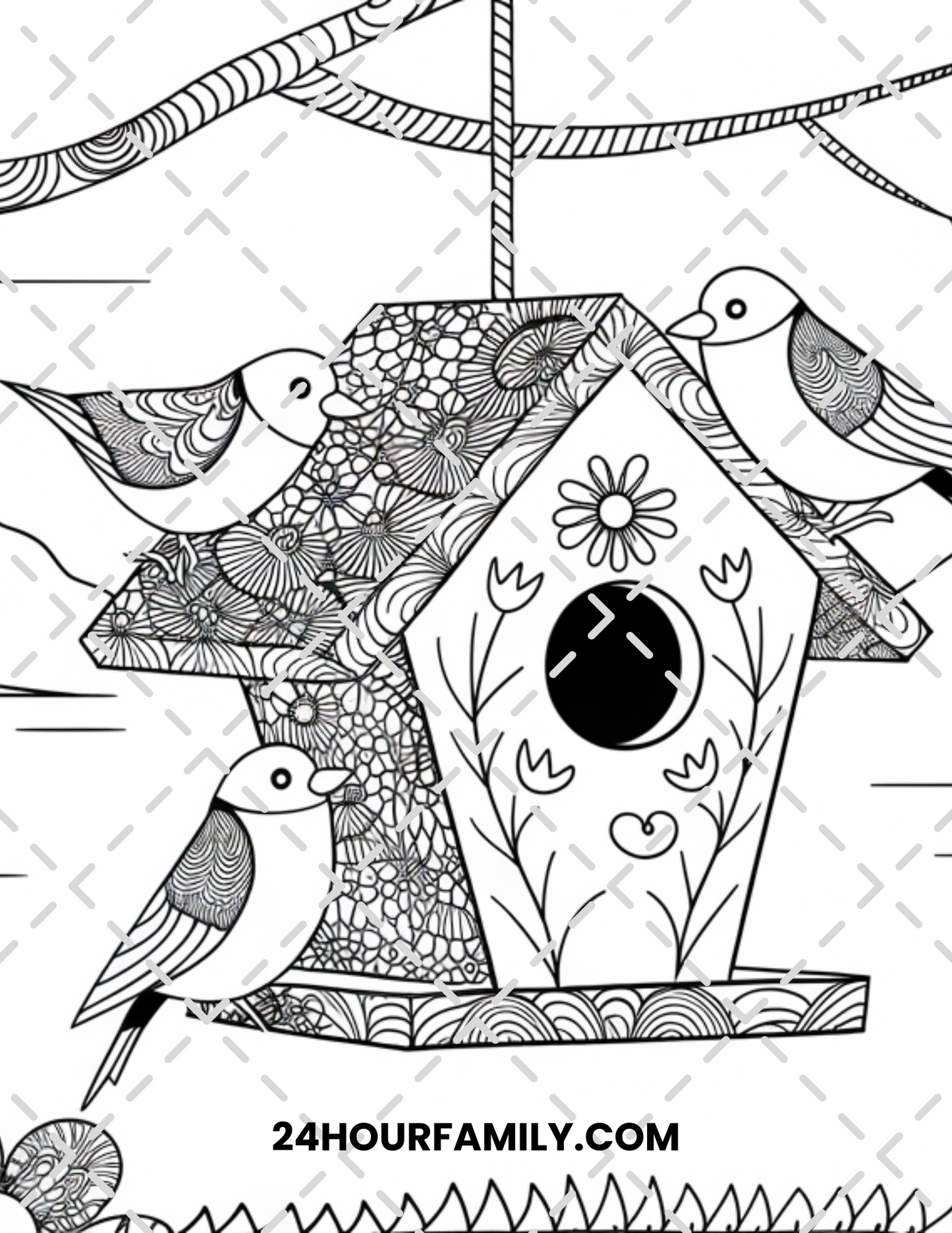 birdhouse coloring pages