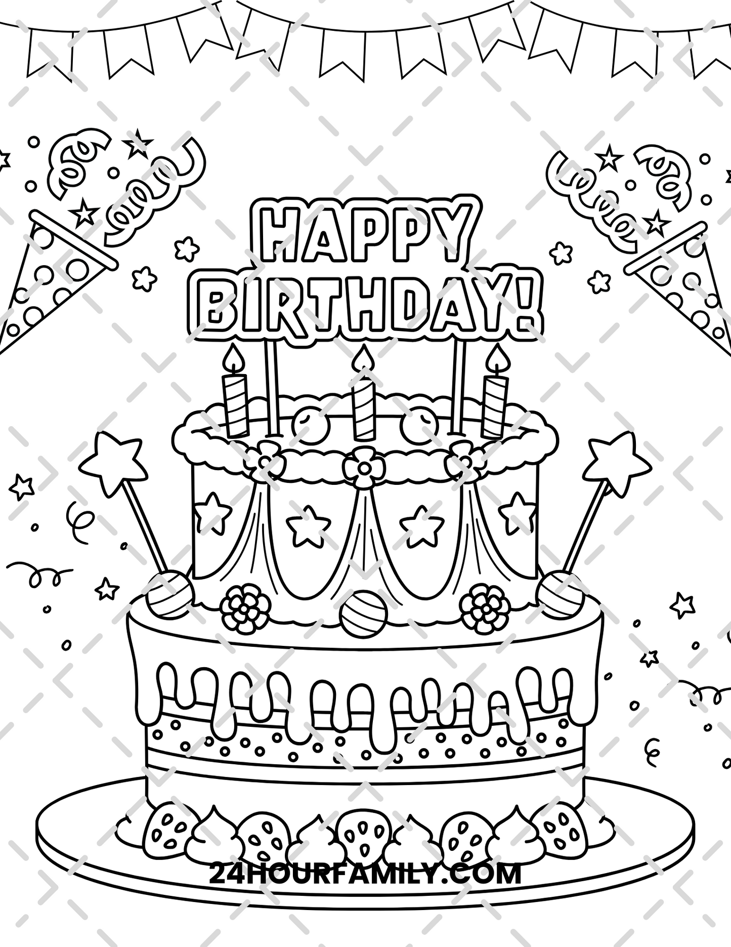 happy birthday coloring pages