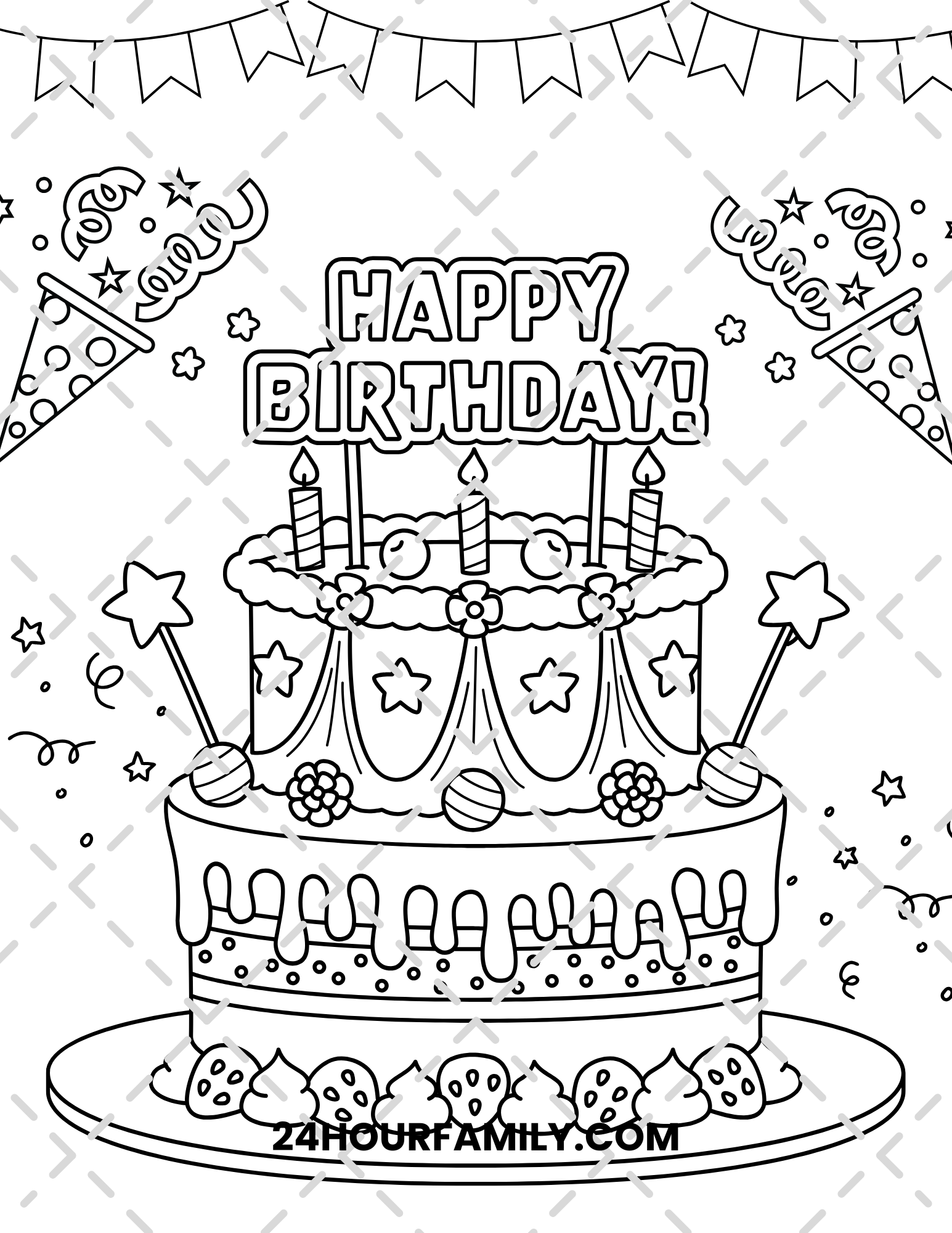 happy birthday coloring pages