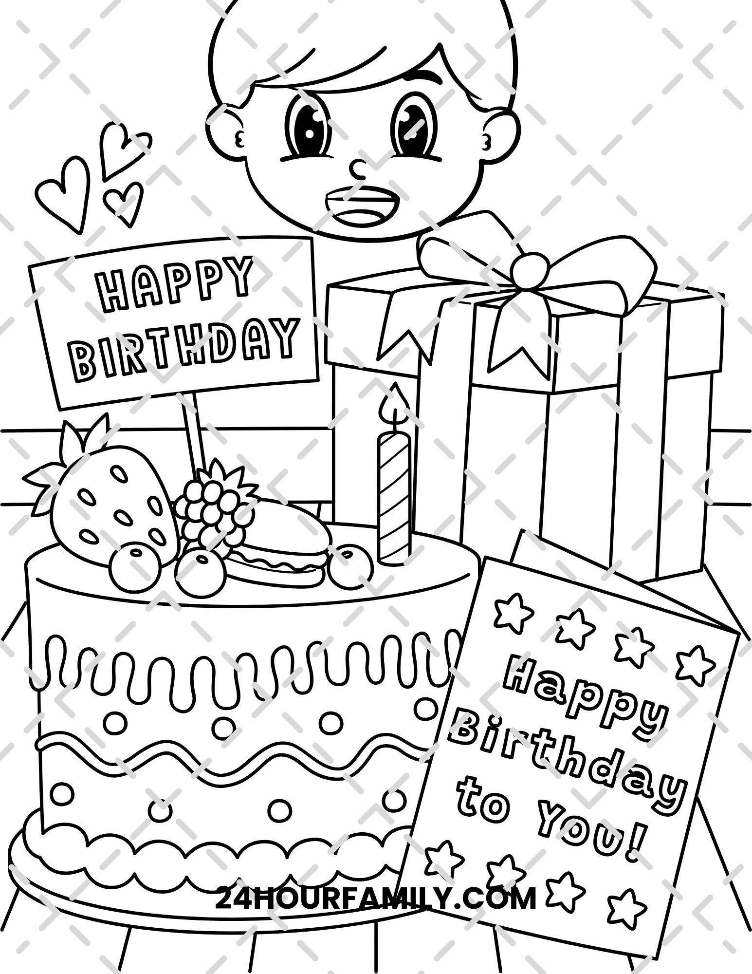 happy birthday coloring pages