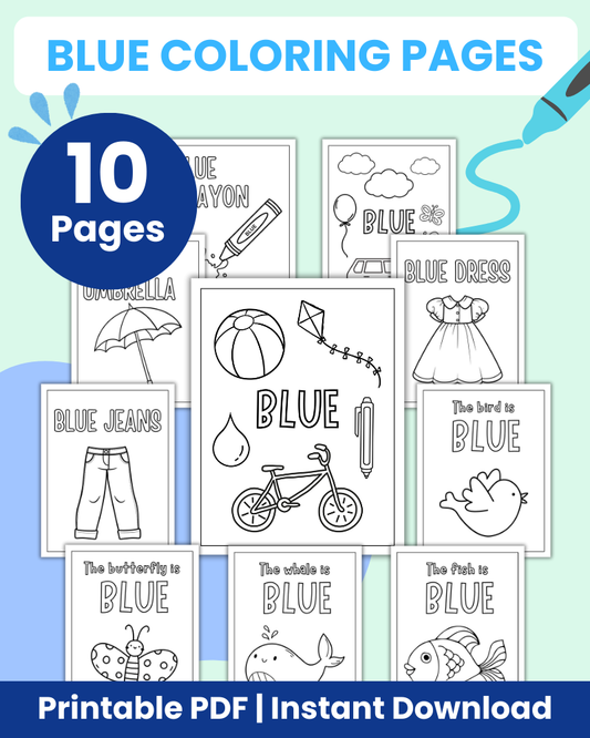 blue coloring pages