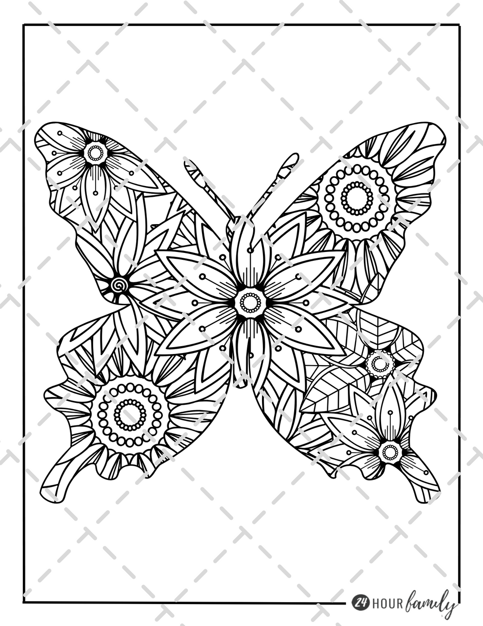 Mandala Butterfly Coloring Pages with 24 Pages – 24hourprintables.com