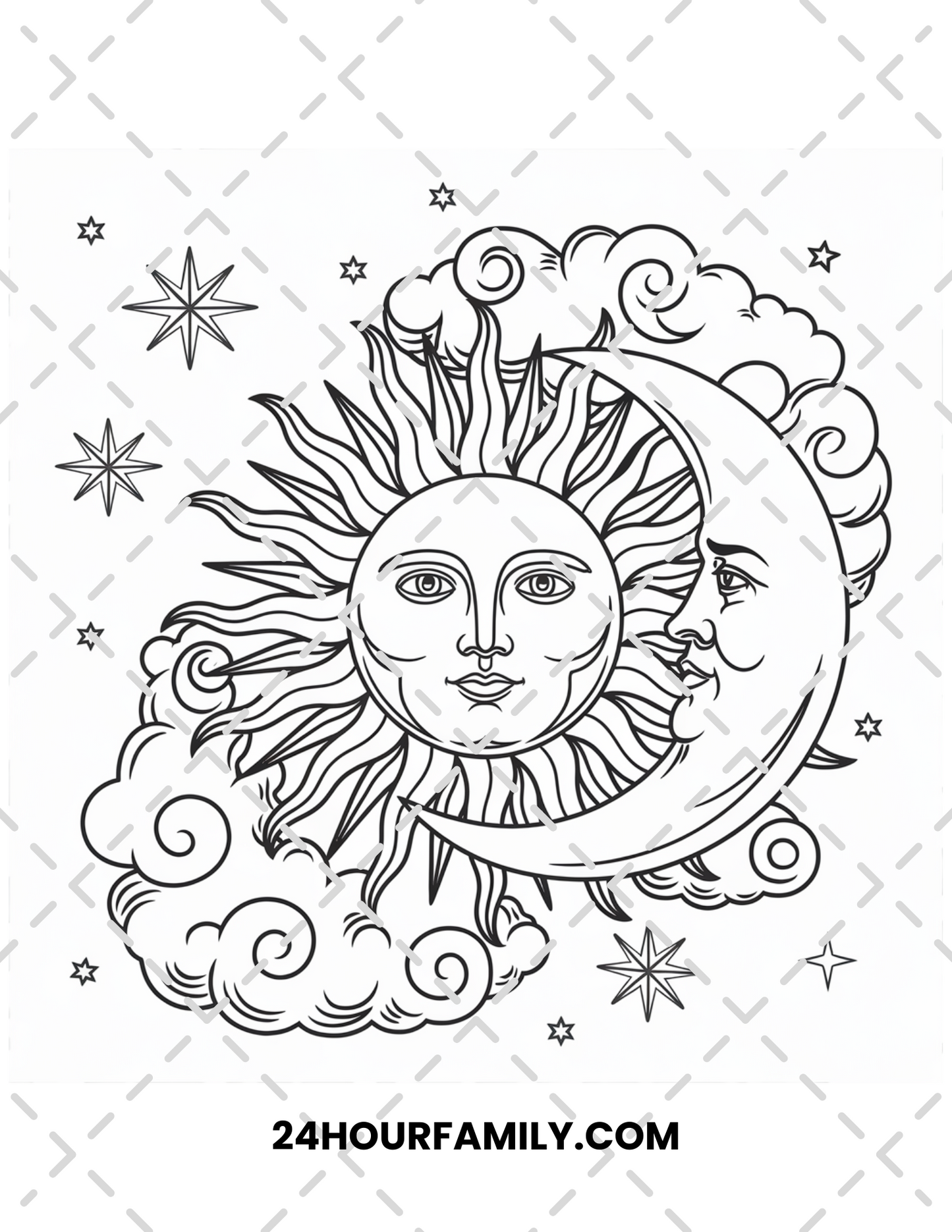 sun and moon coloring pages