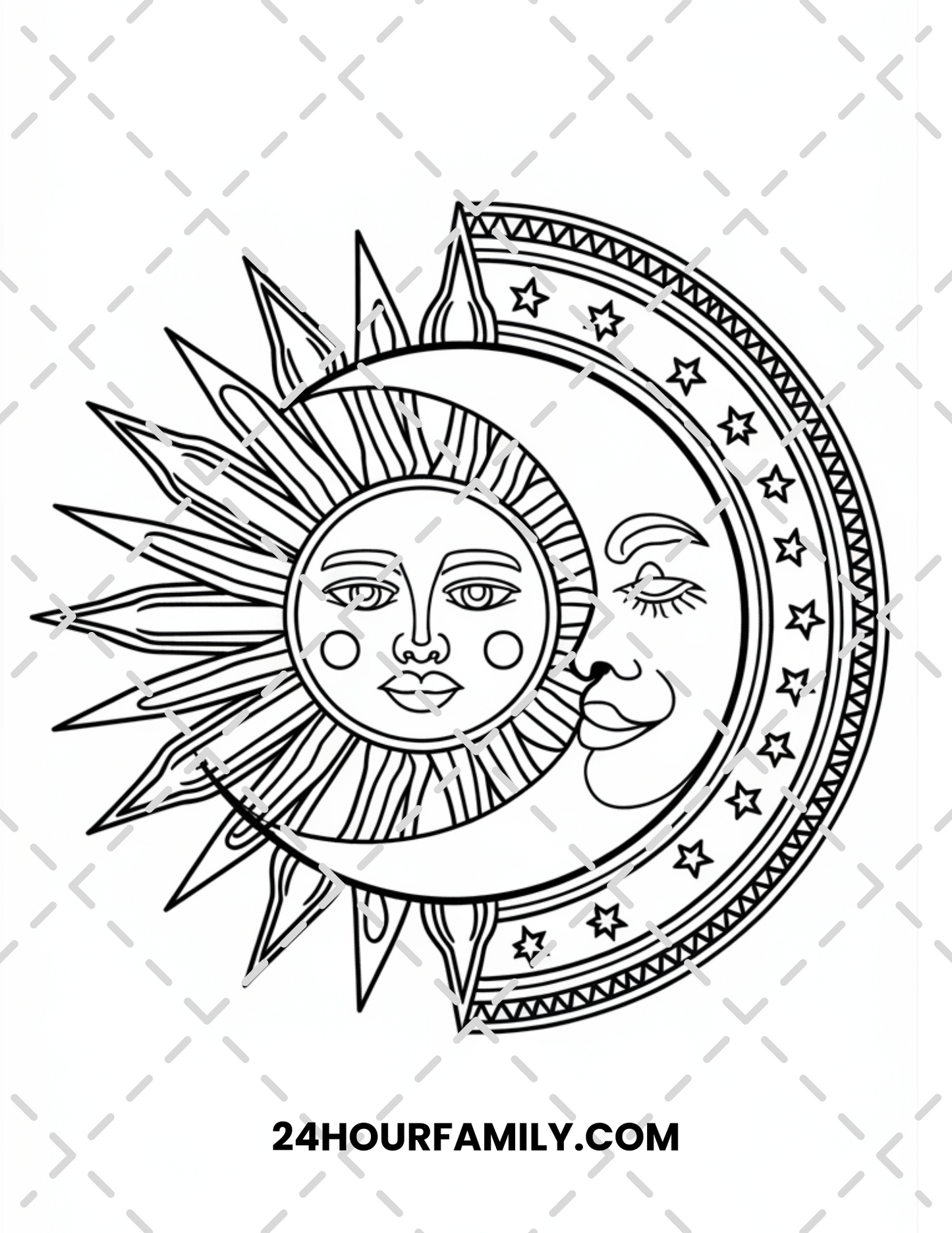 sun and moon coloring pages