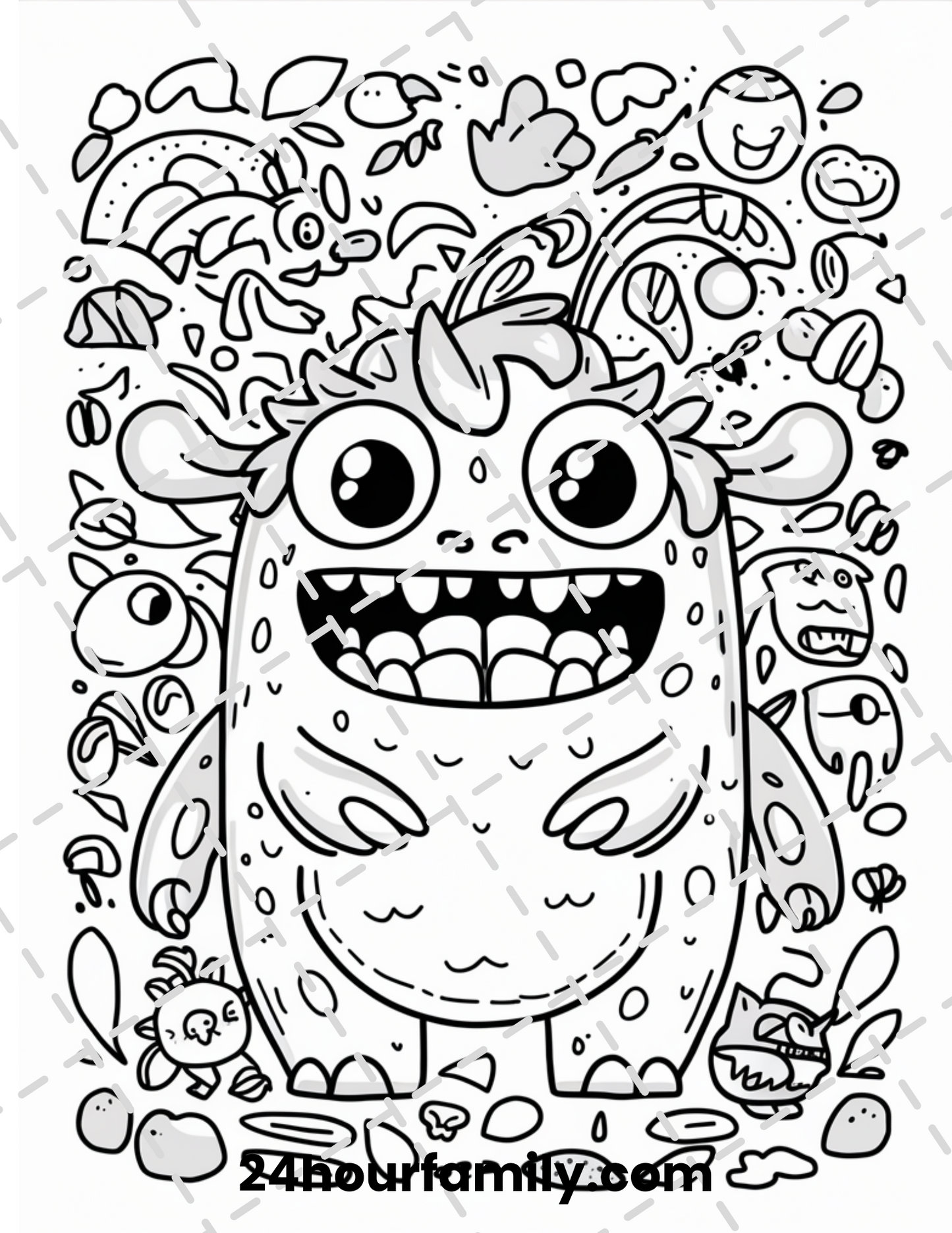 enchanted monster coloring pages