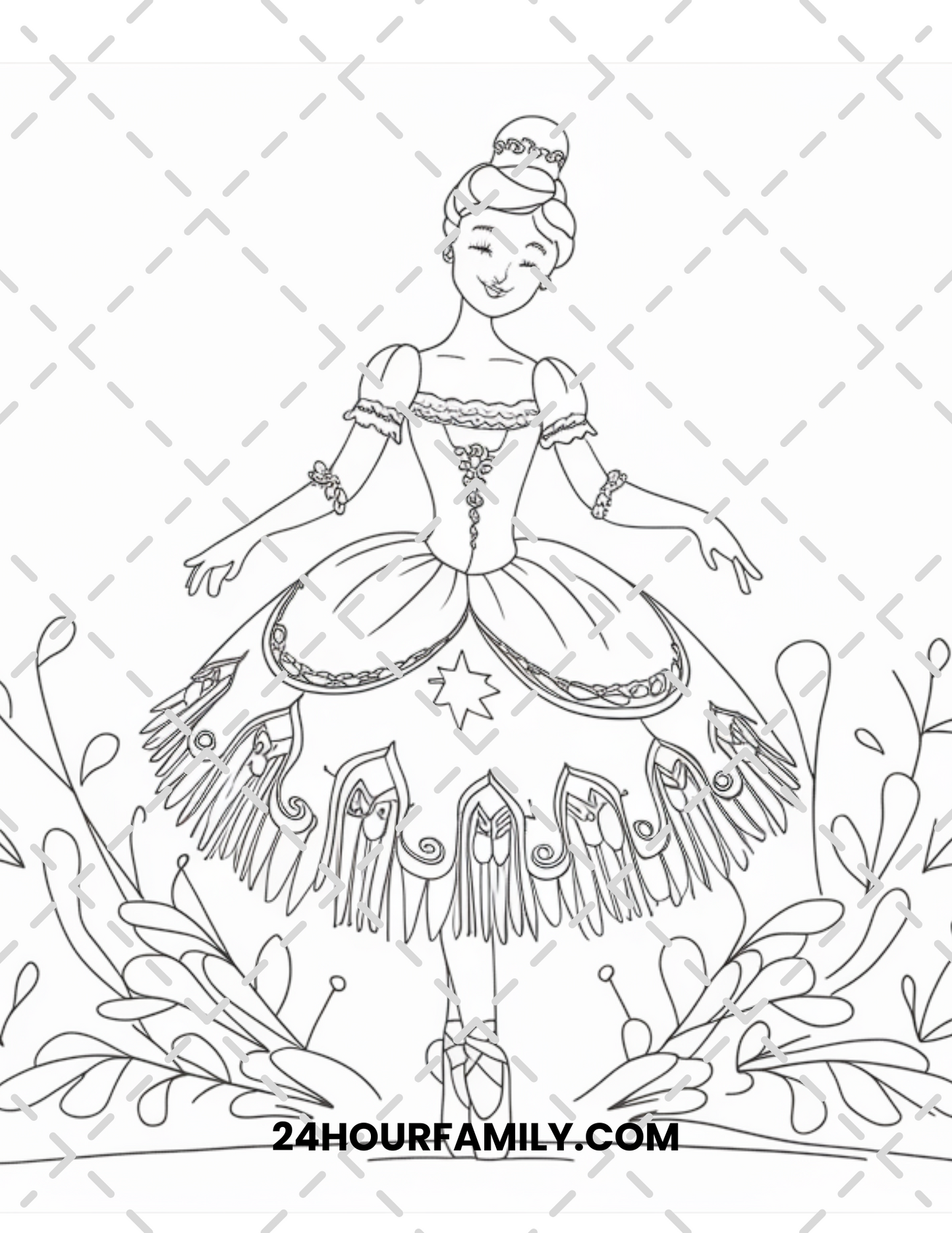 christmas ballerina coloring pages