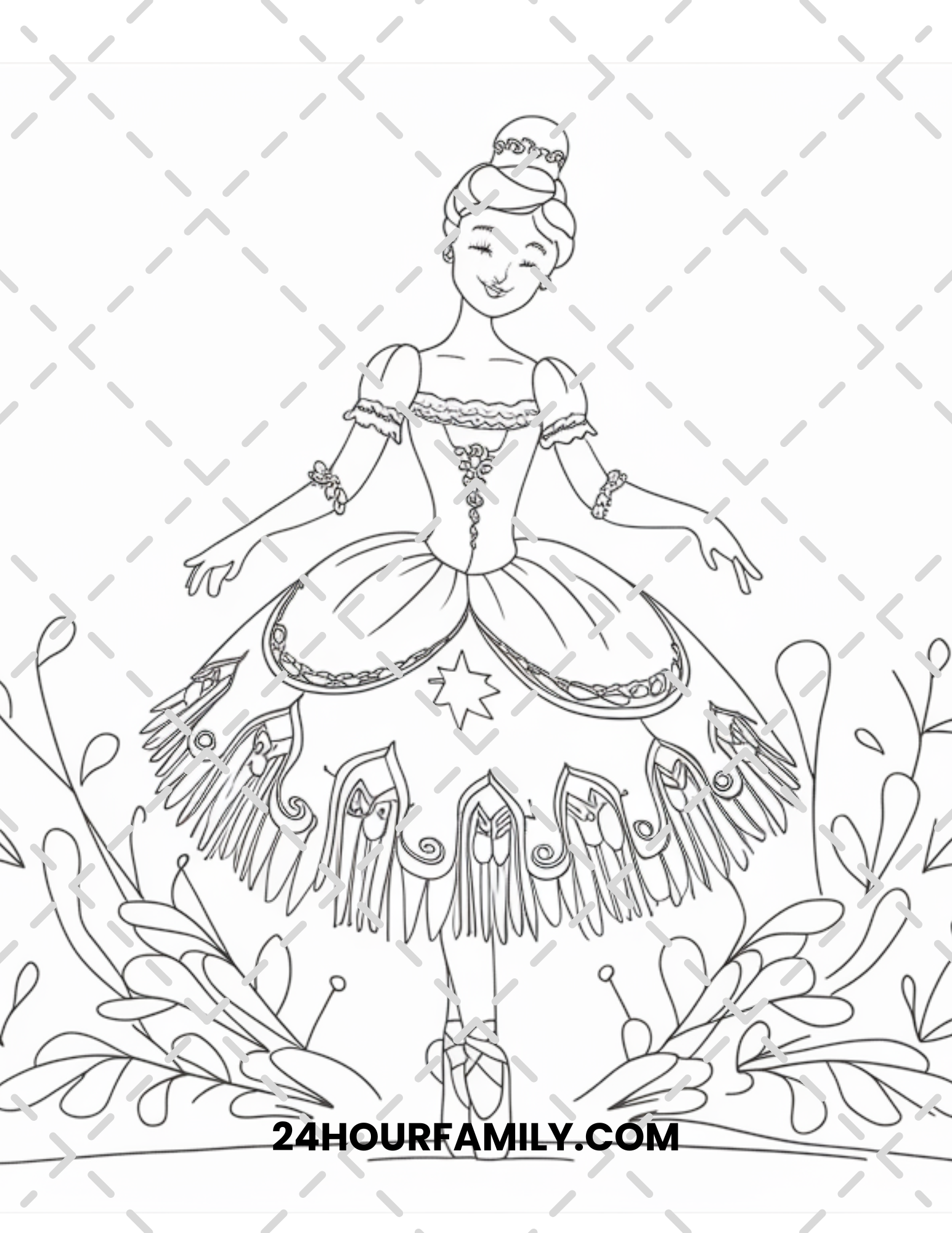 christmas ballerina coloring pages