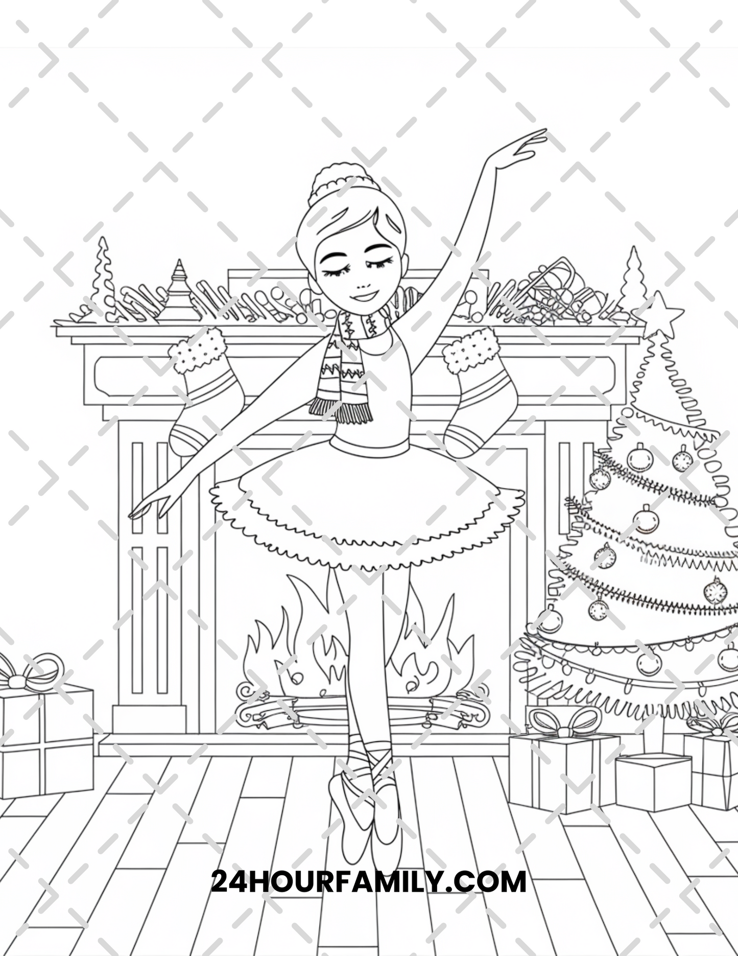 christmas ballerina coloring pages