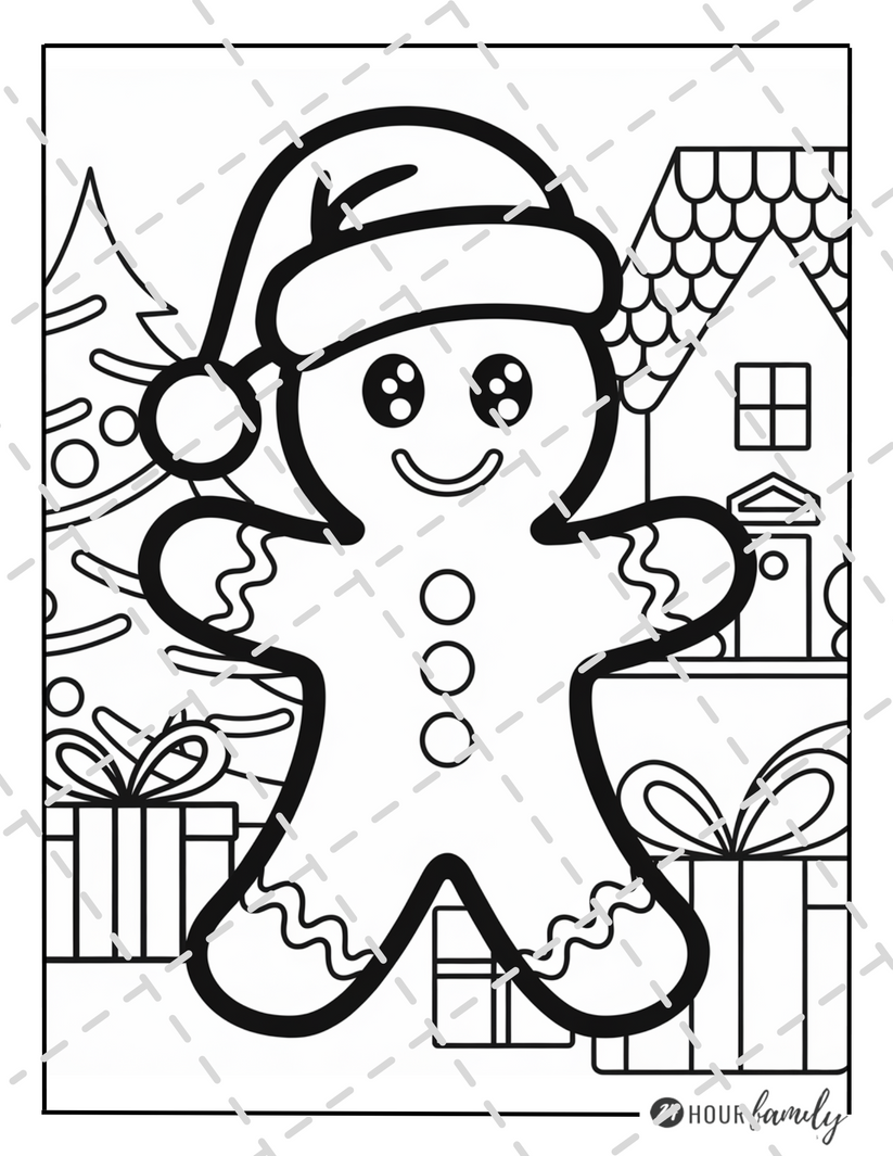 Gingerbread Christmas Coloring Pages for Kids with 13 Pages ...