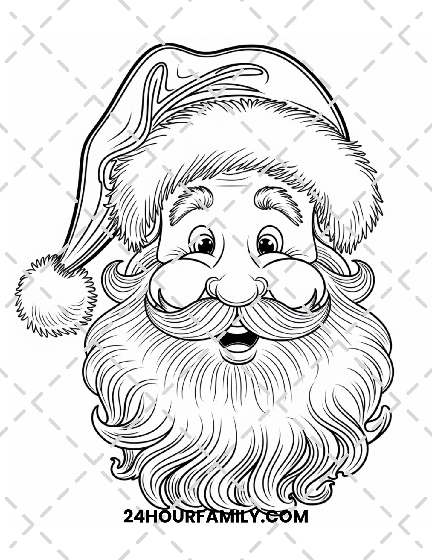 santa face coloring pages