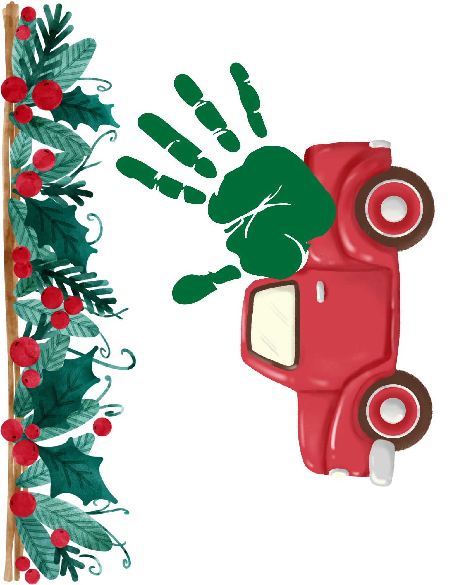 christmas truck handprint art