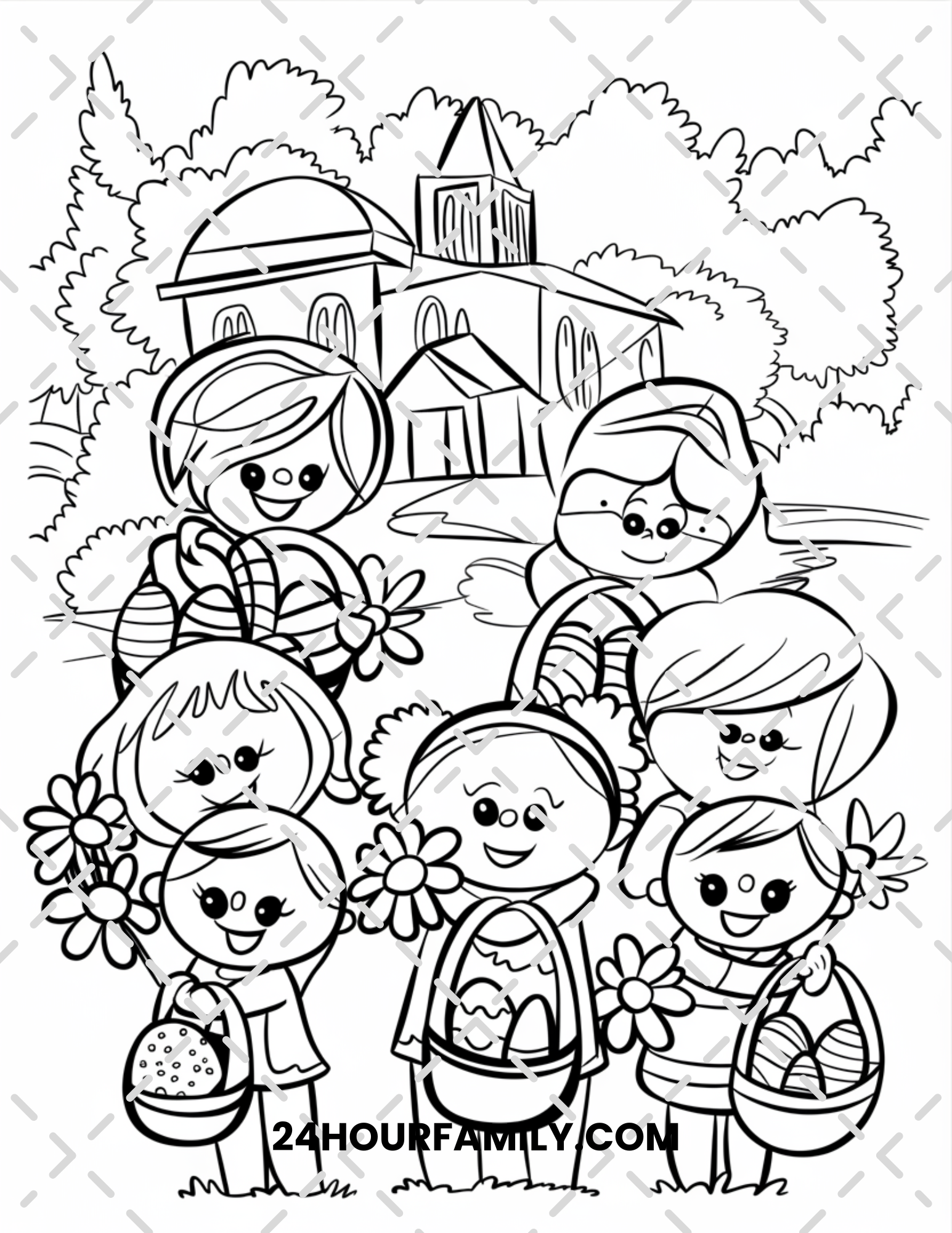 church easter coloring pages