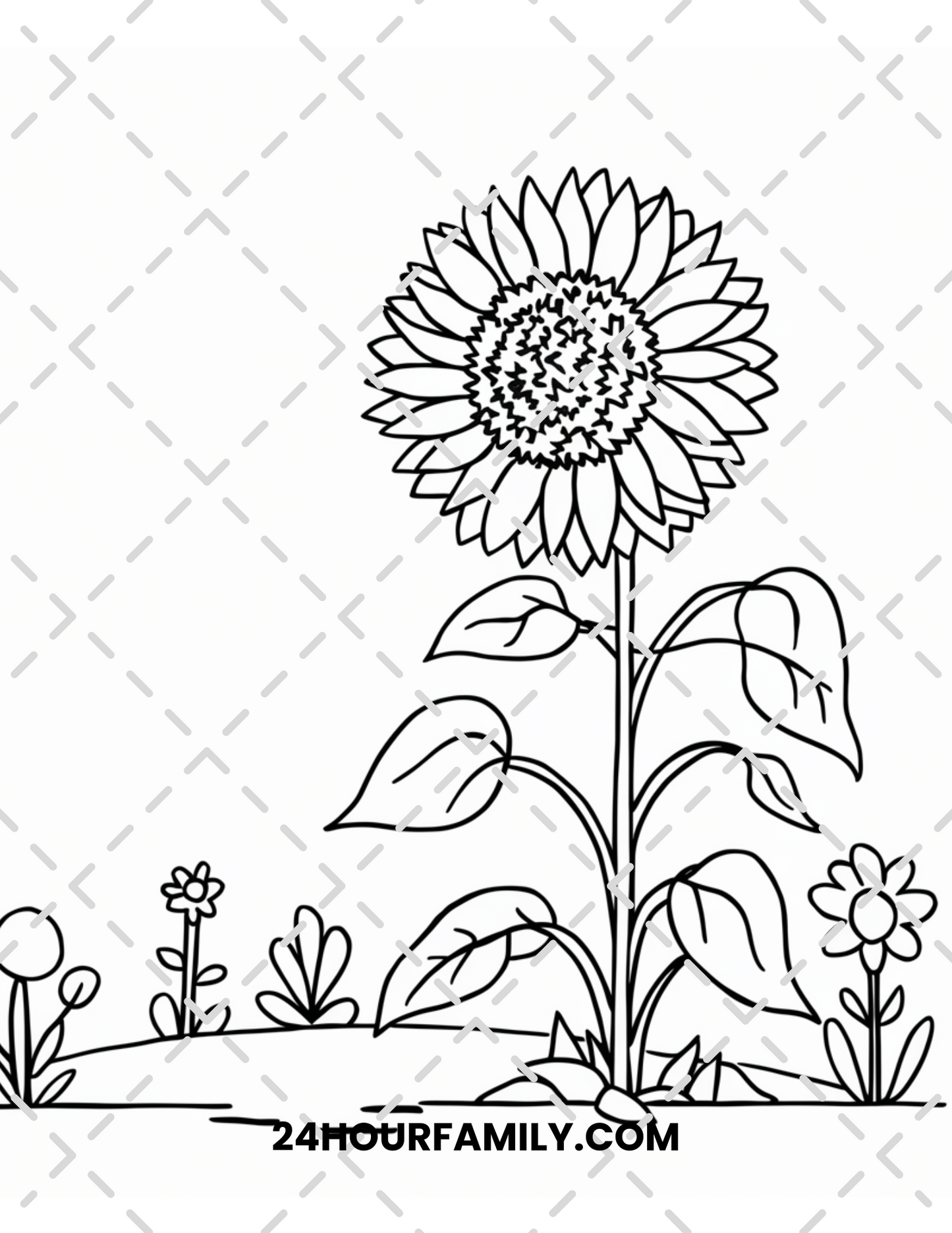 sunflower coloring pages for adult