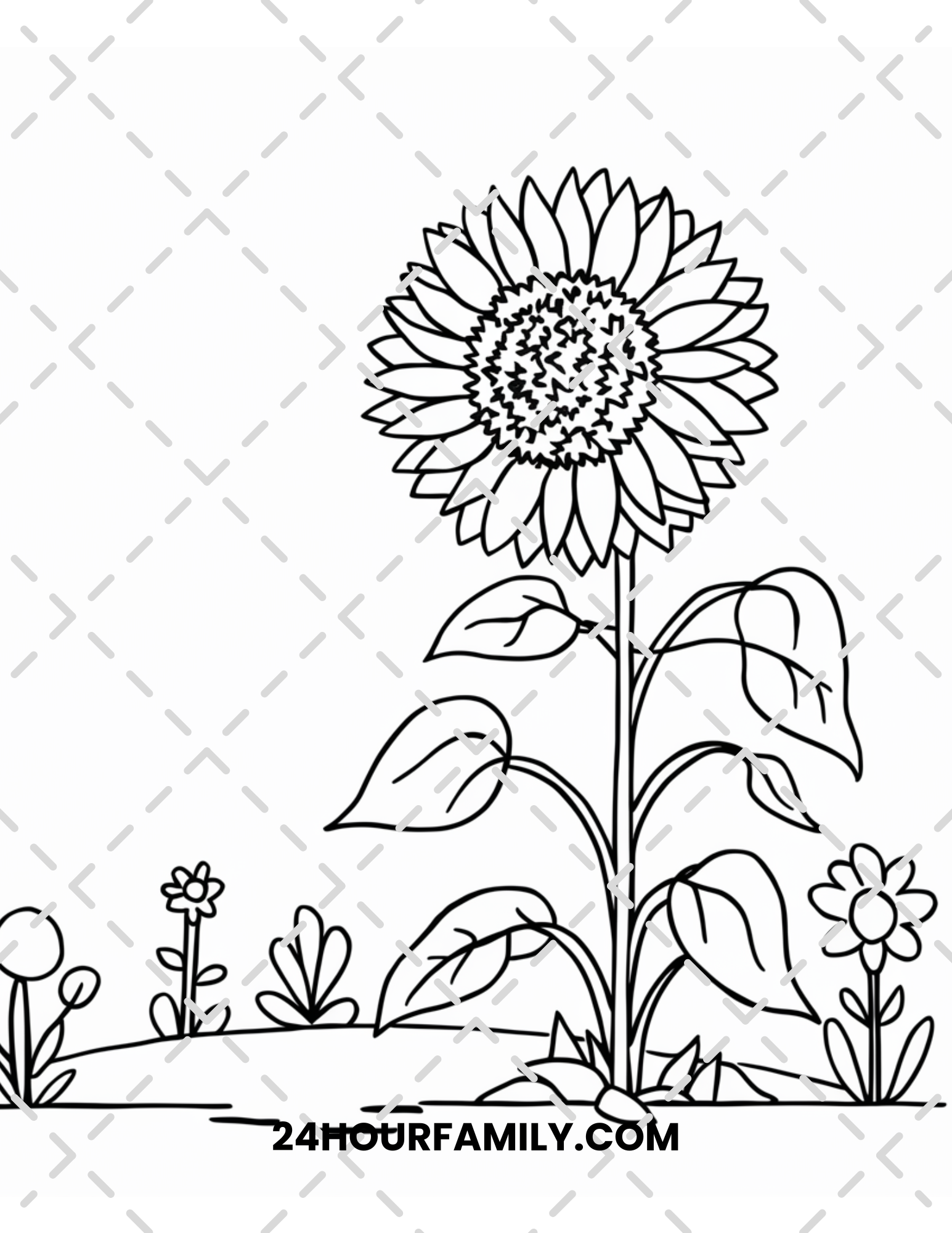 sunflower coloring pages for adult