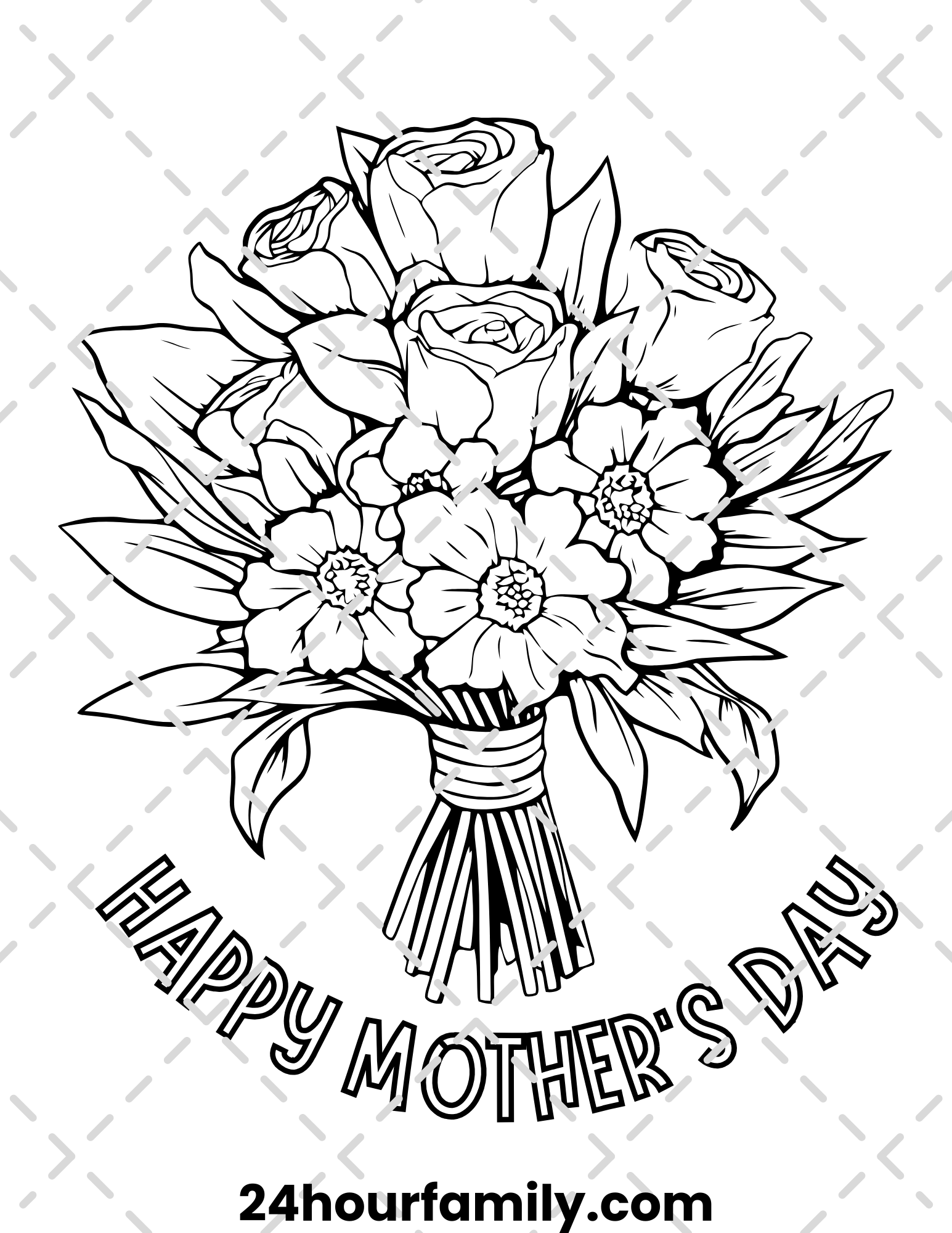 mothers day bouquet coloring pages