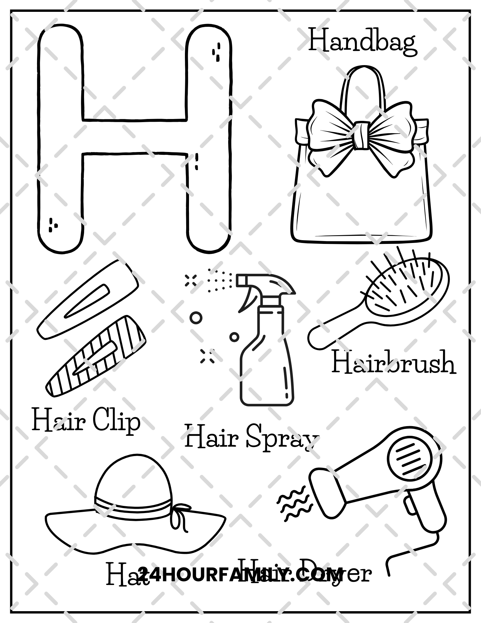letter h coloring pages