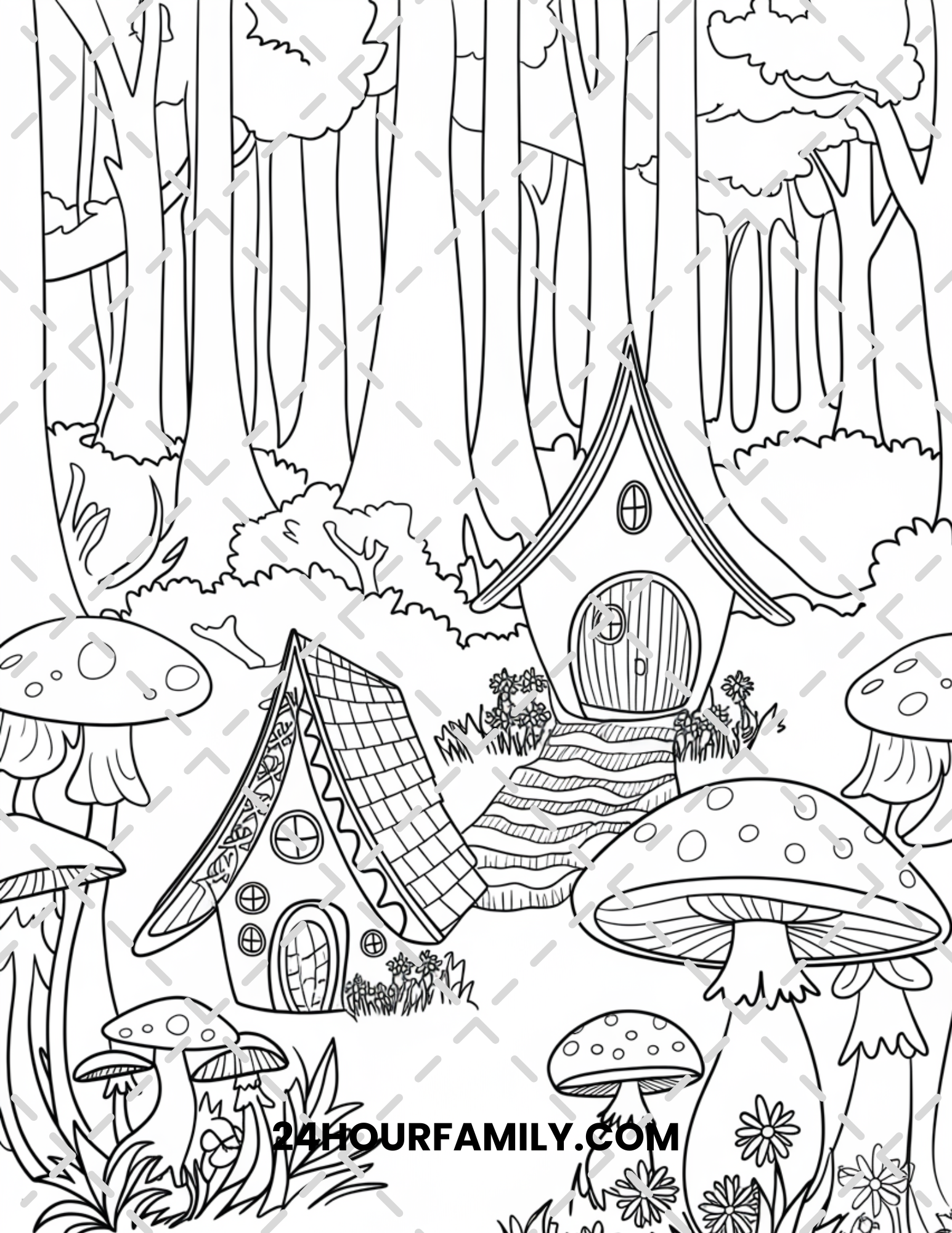 fairy house coloring pages
