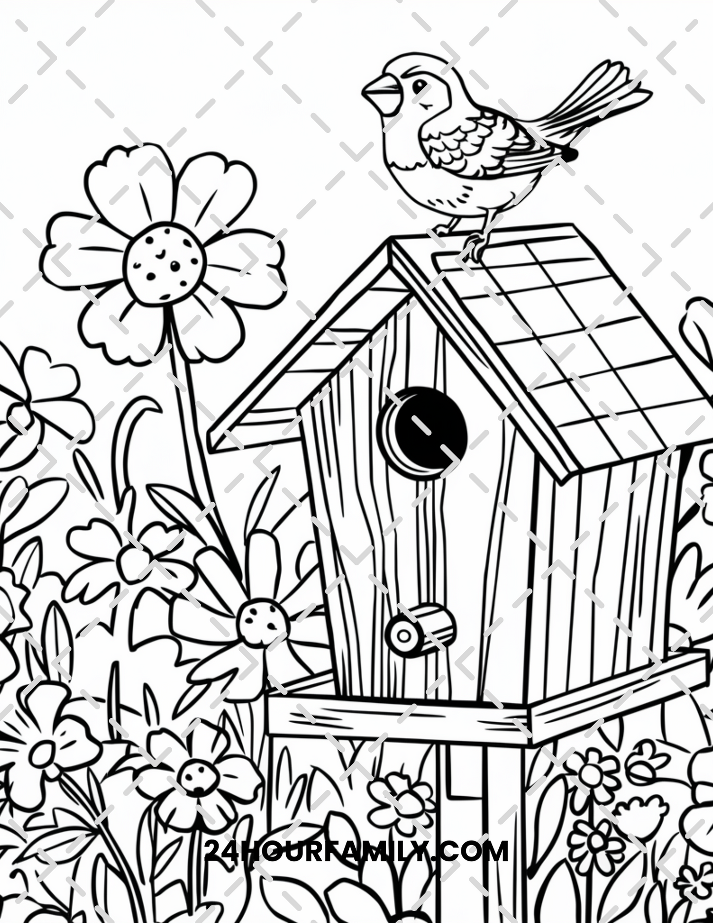 birdhouse coloring pages
