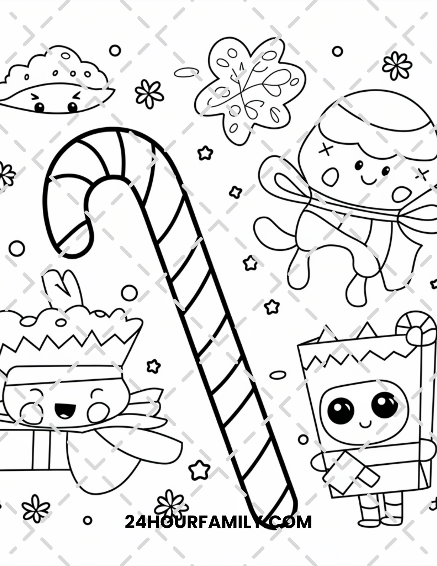 candy cane coloring pages