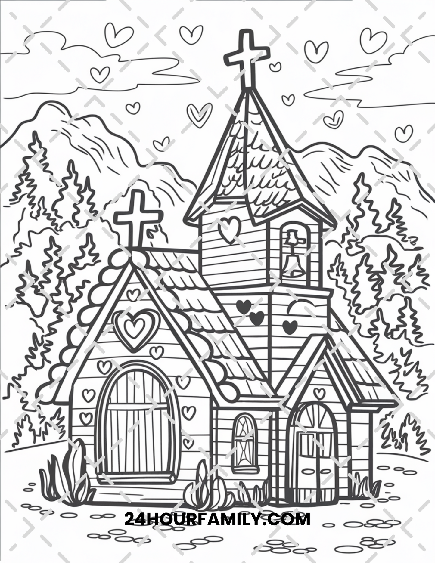 church valentine's coloring pages