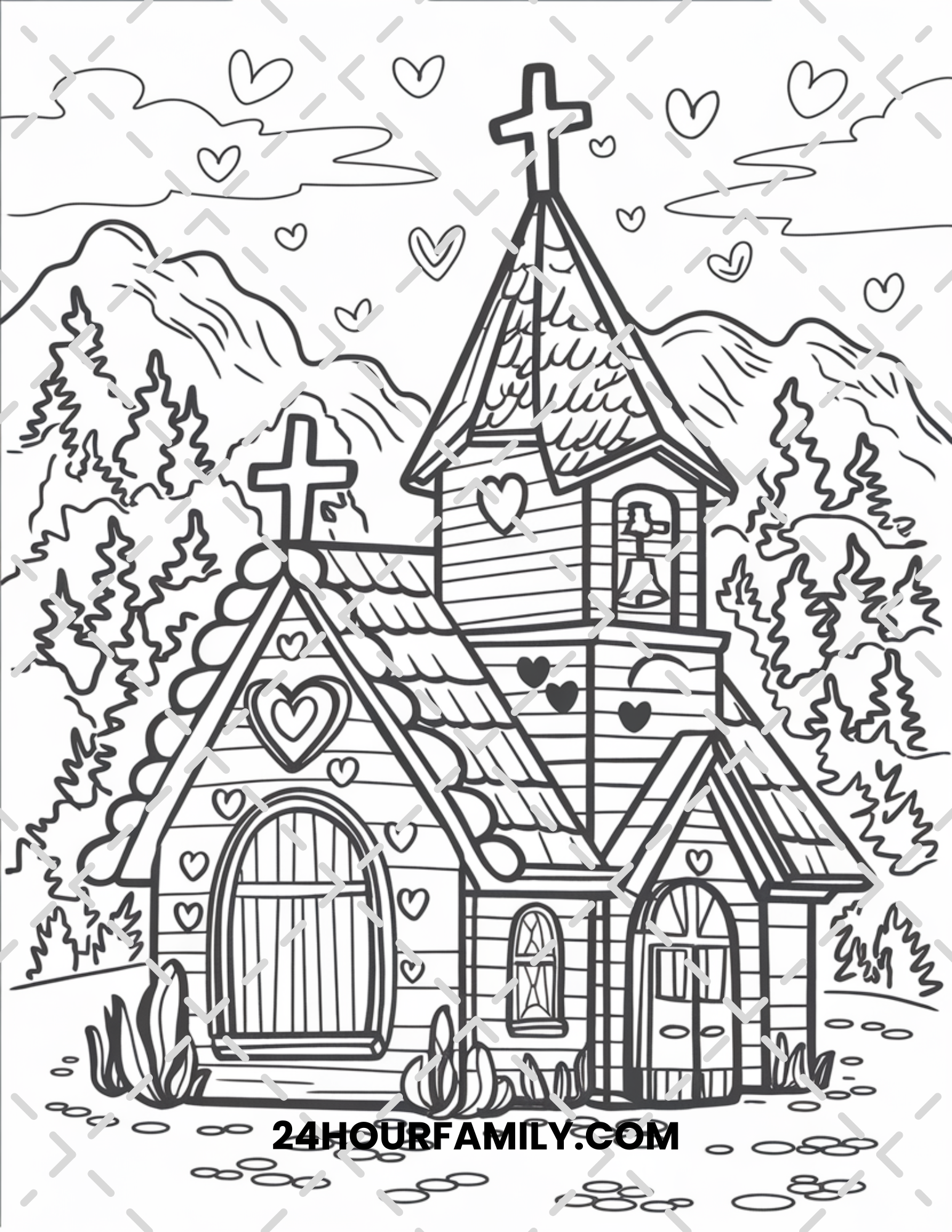 church valentine's coloring pages