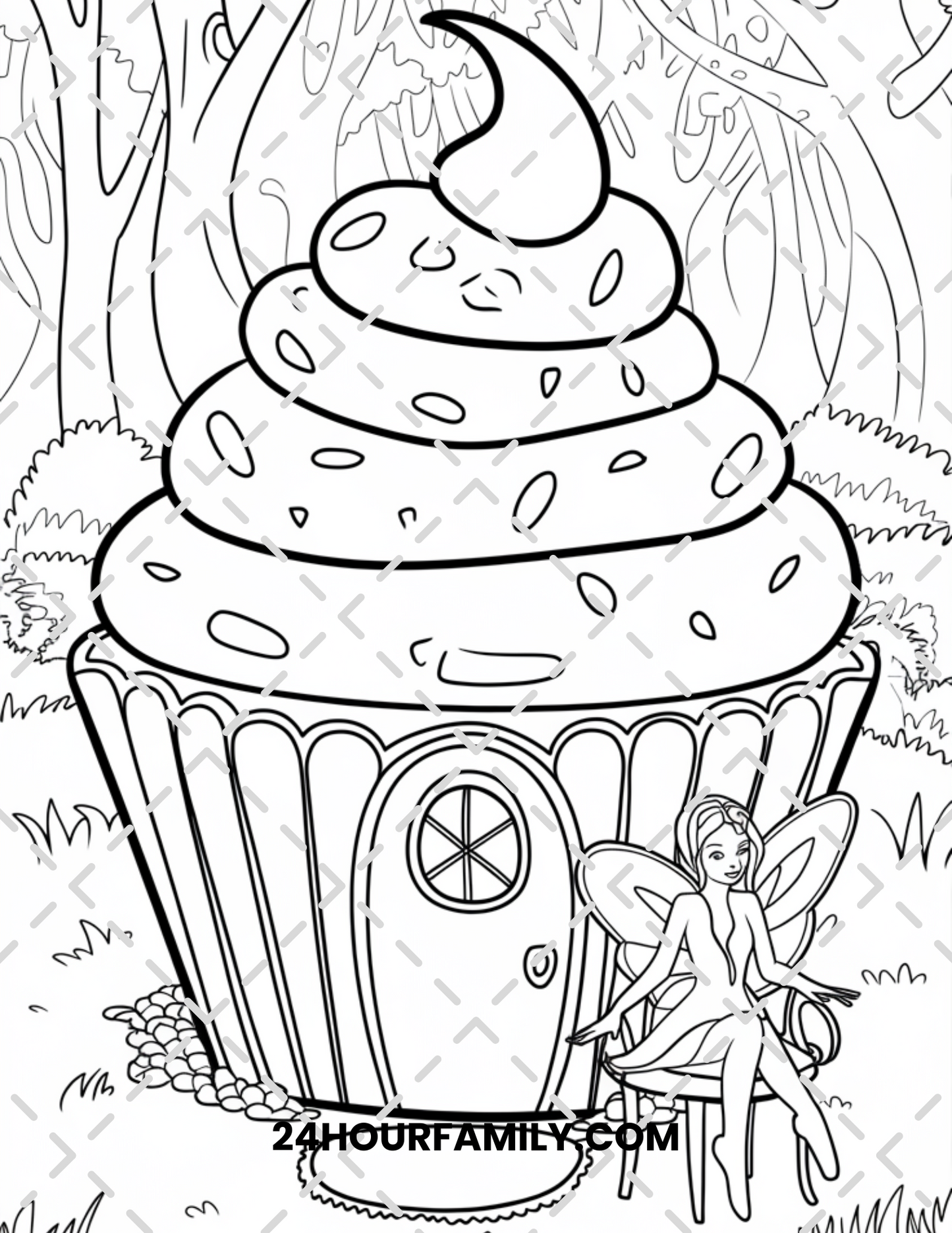 fairy house coloring pages