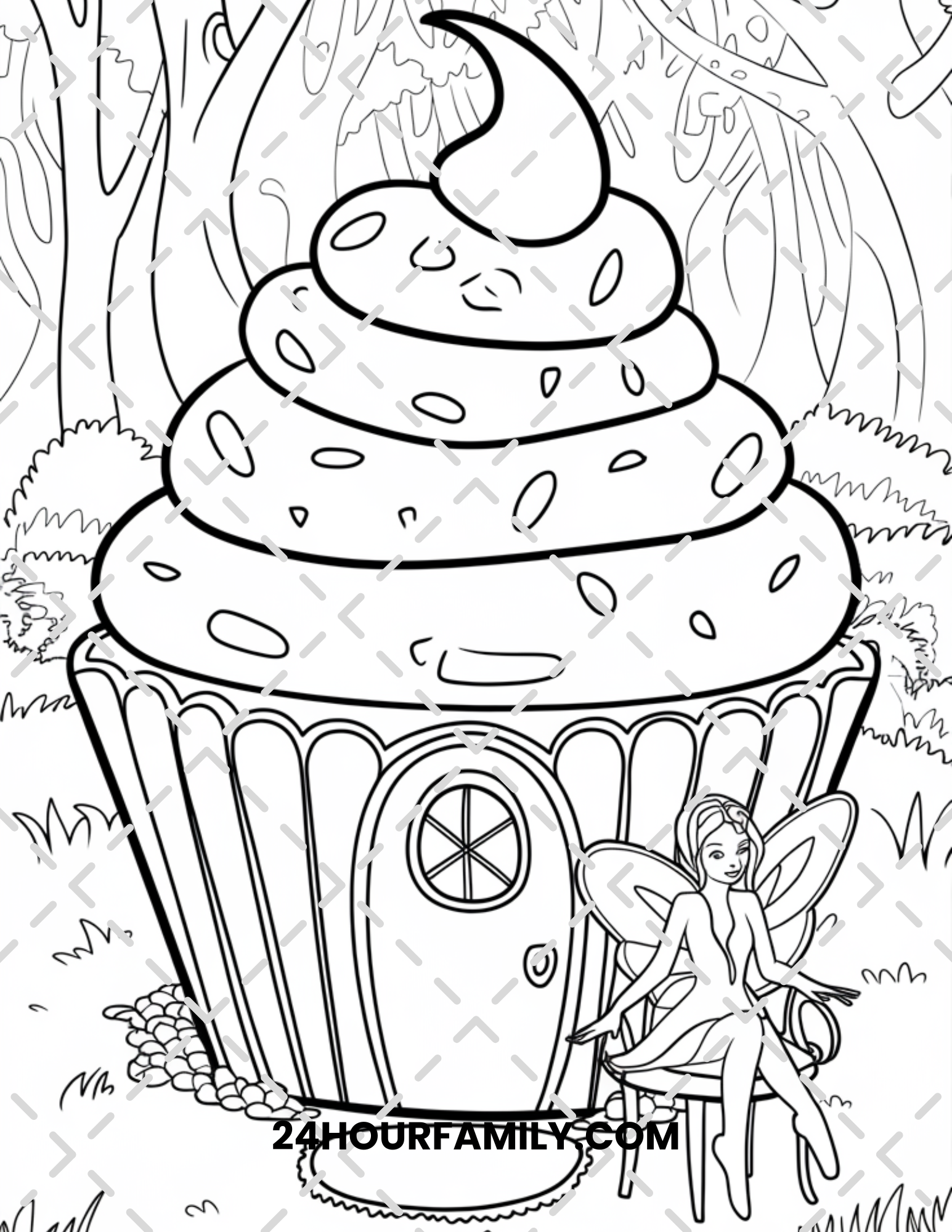 fairy house coloring pages