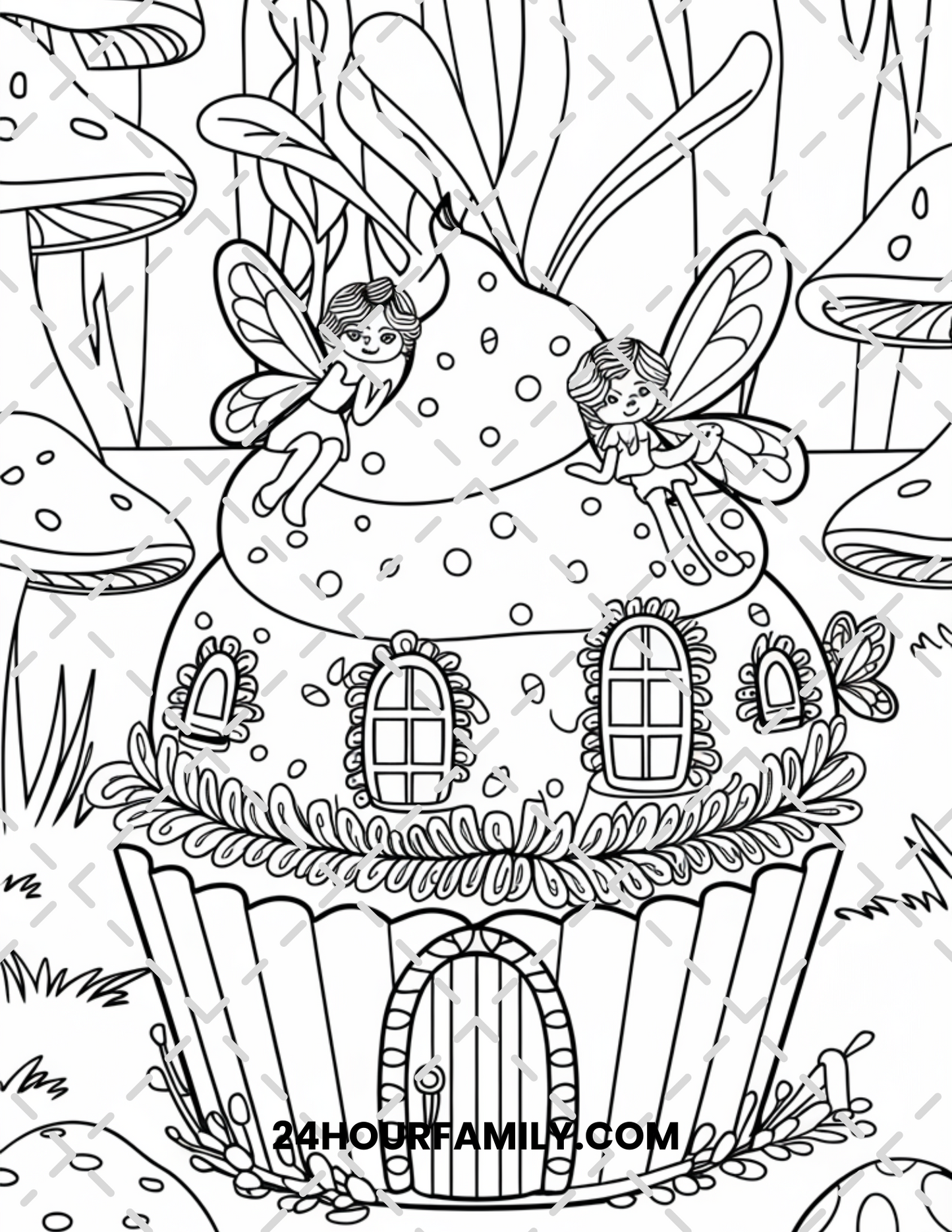 fairy house coloring pages