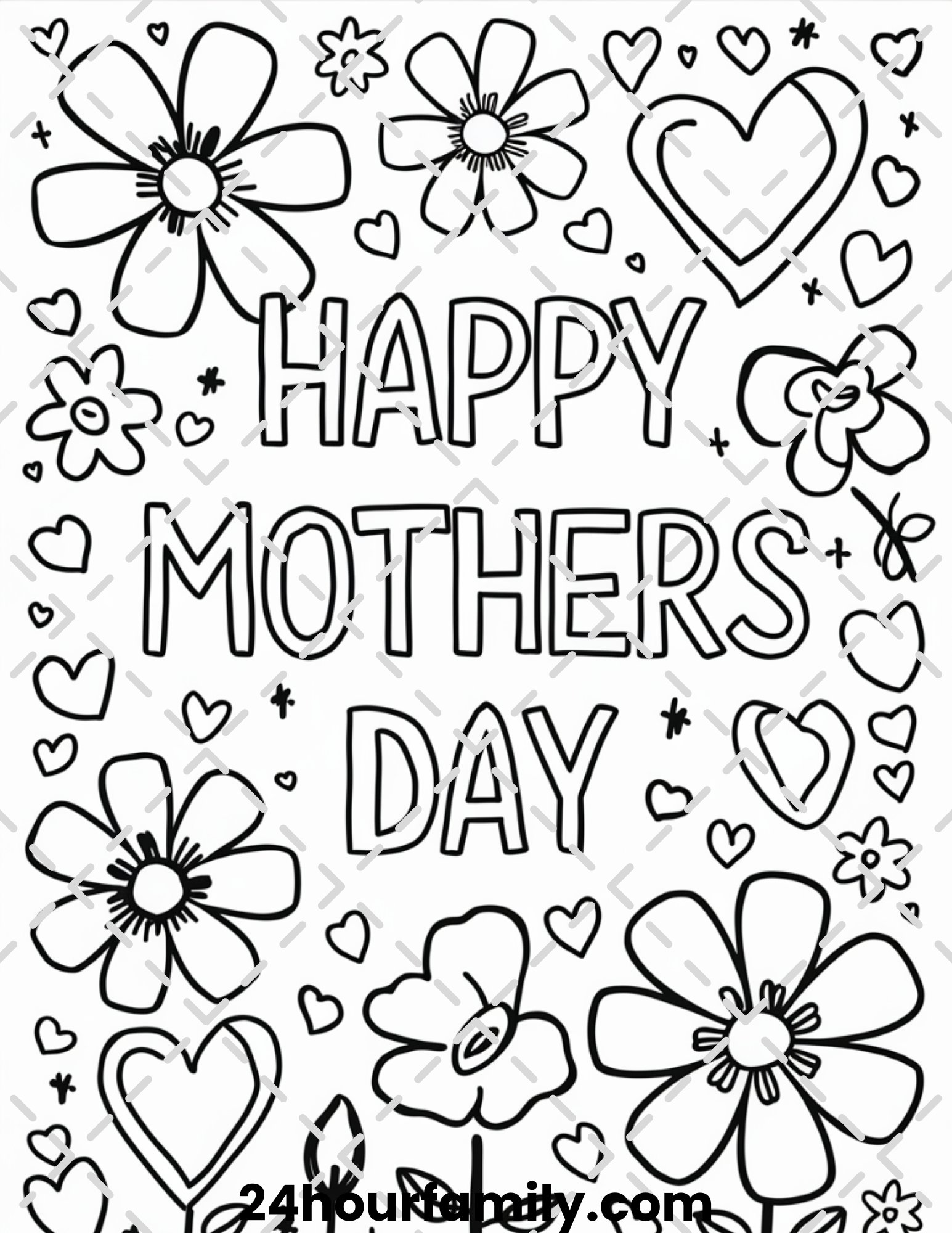 mothers day flower coloring