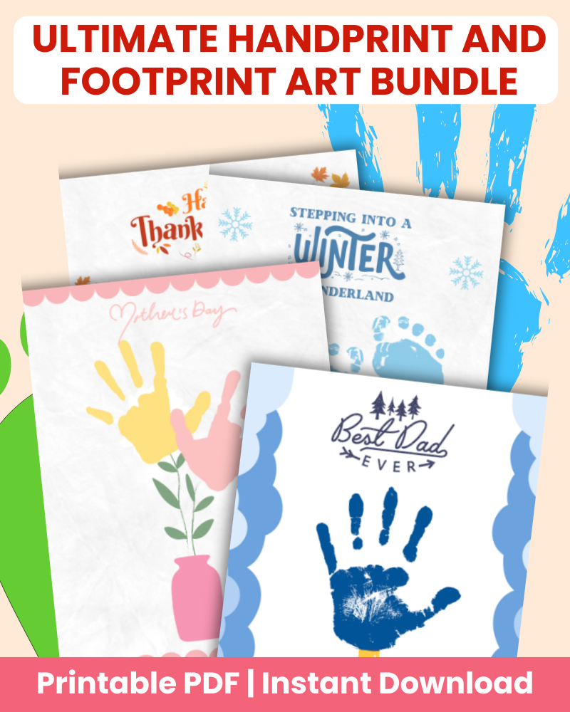Ultimate Handprint and Footprint Art Bundle (Includes 72 Pages ...