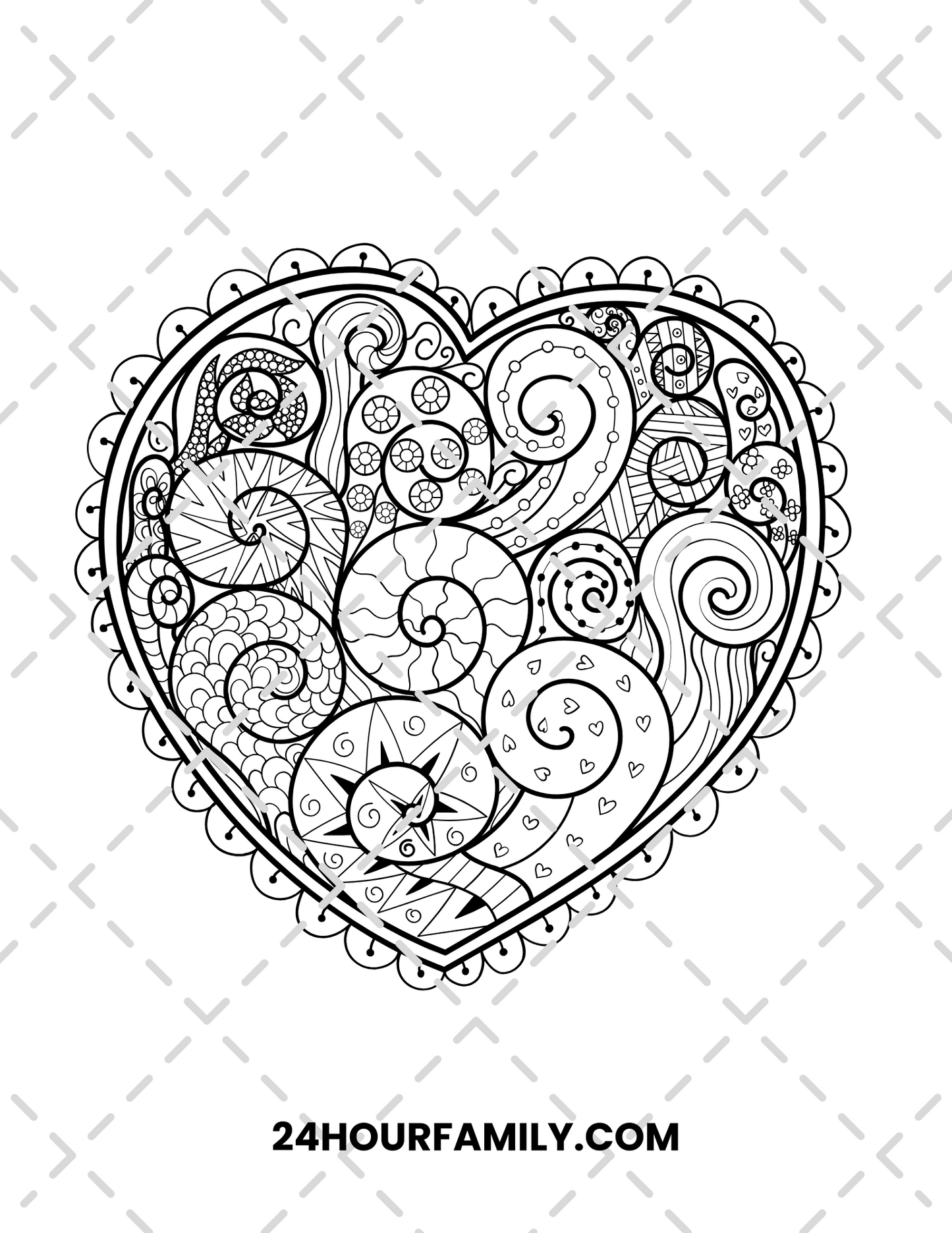 heart mandala coloring pages