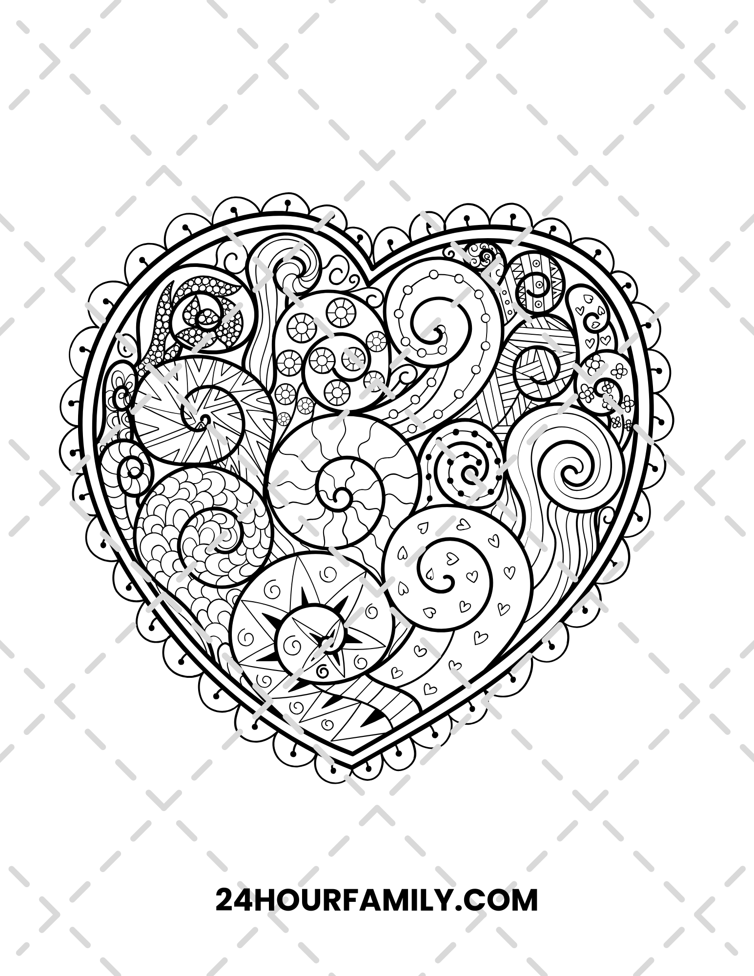 heart mandala coloring pages