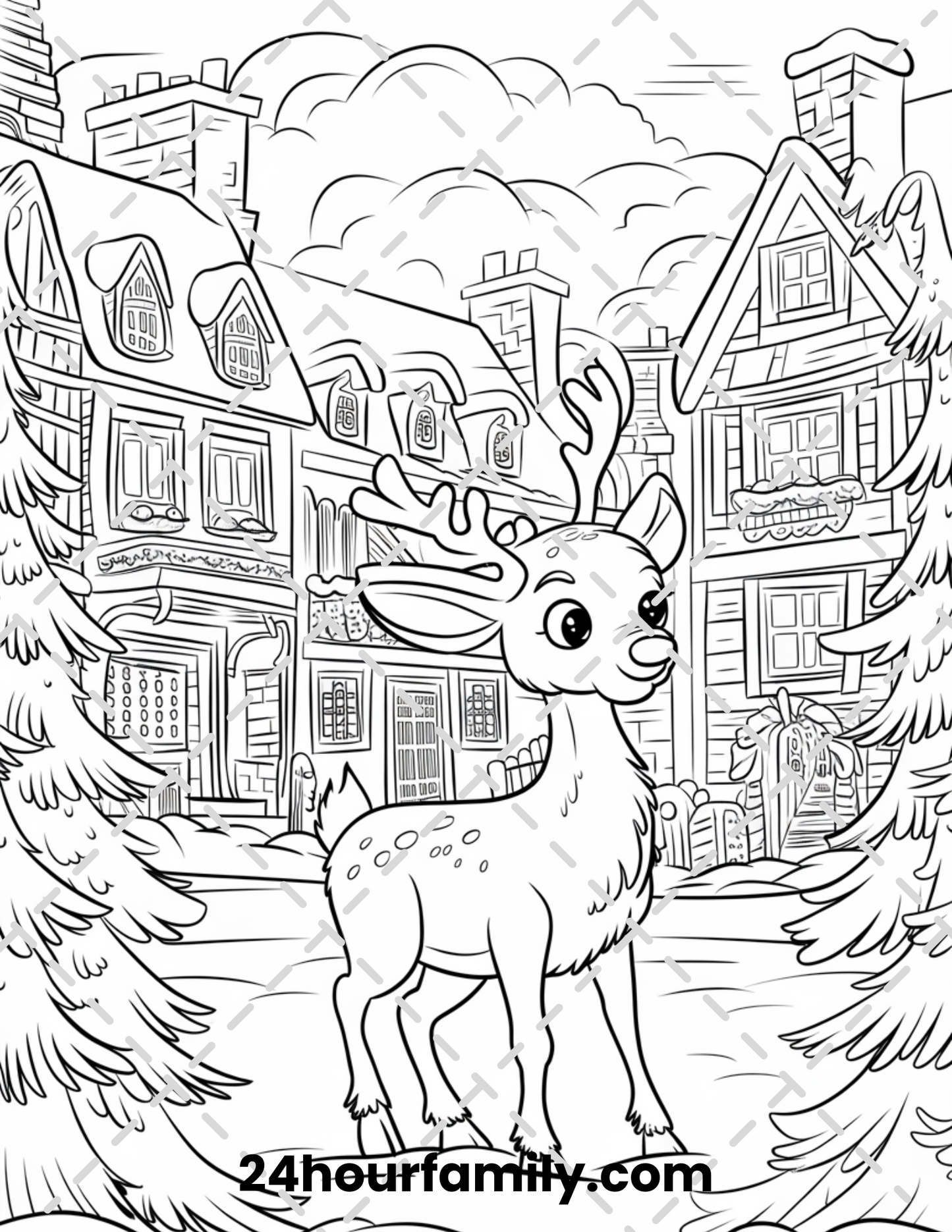 majestic reindeer coloring pages