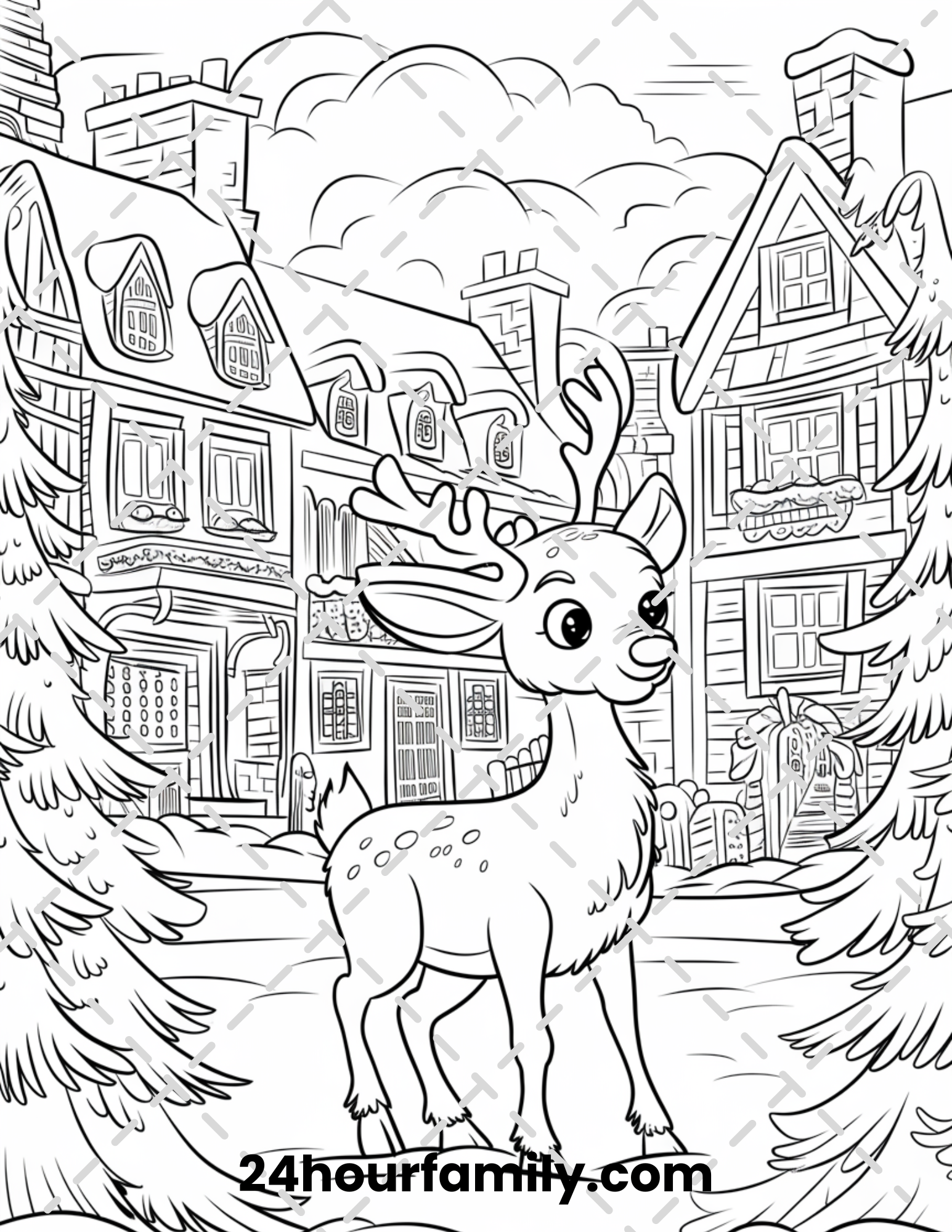 majestic reindeer coloring pages