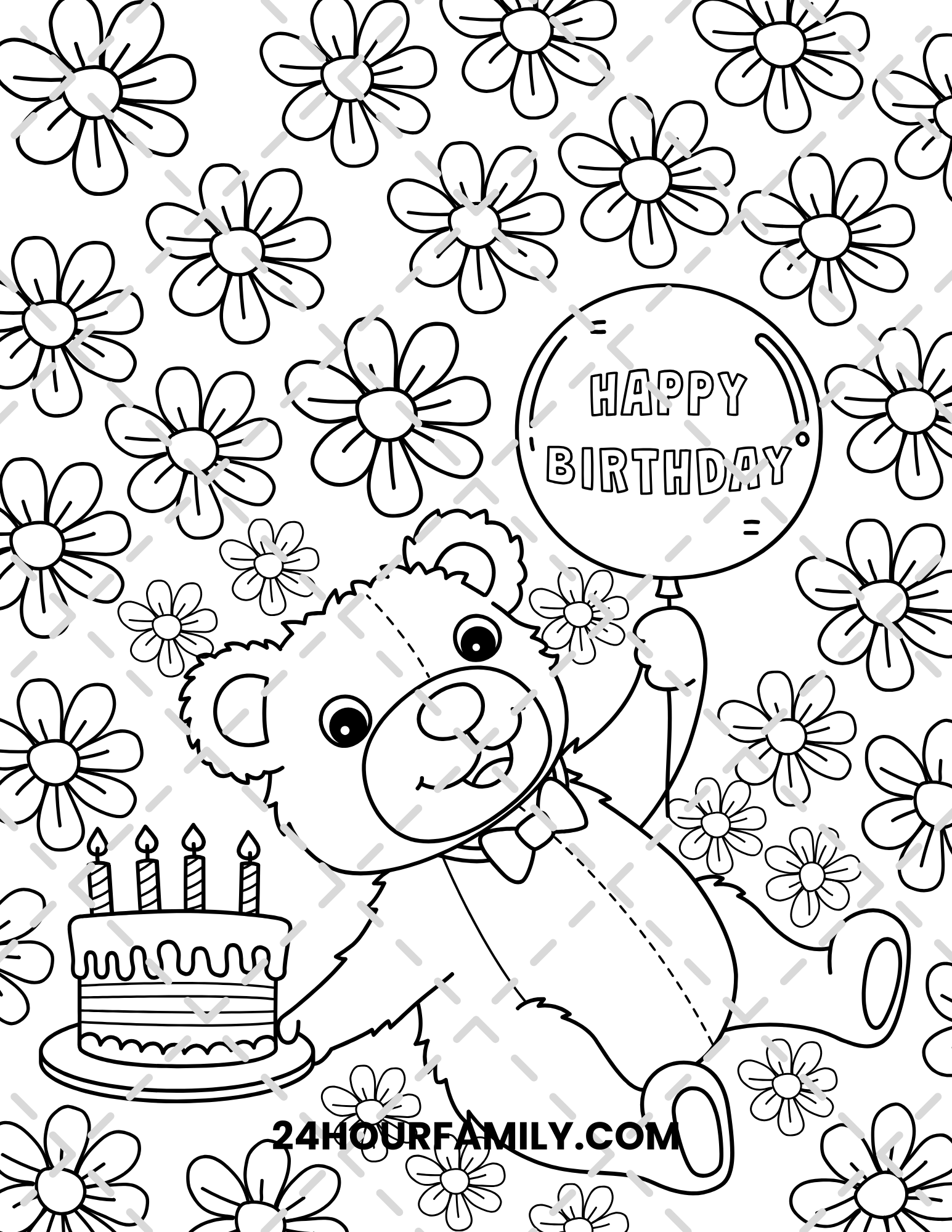 happy birthday coloring pages