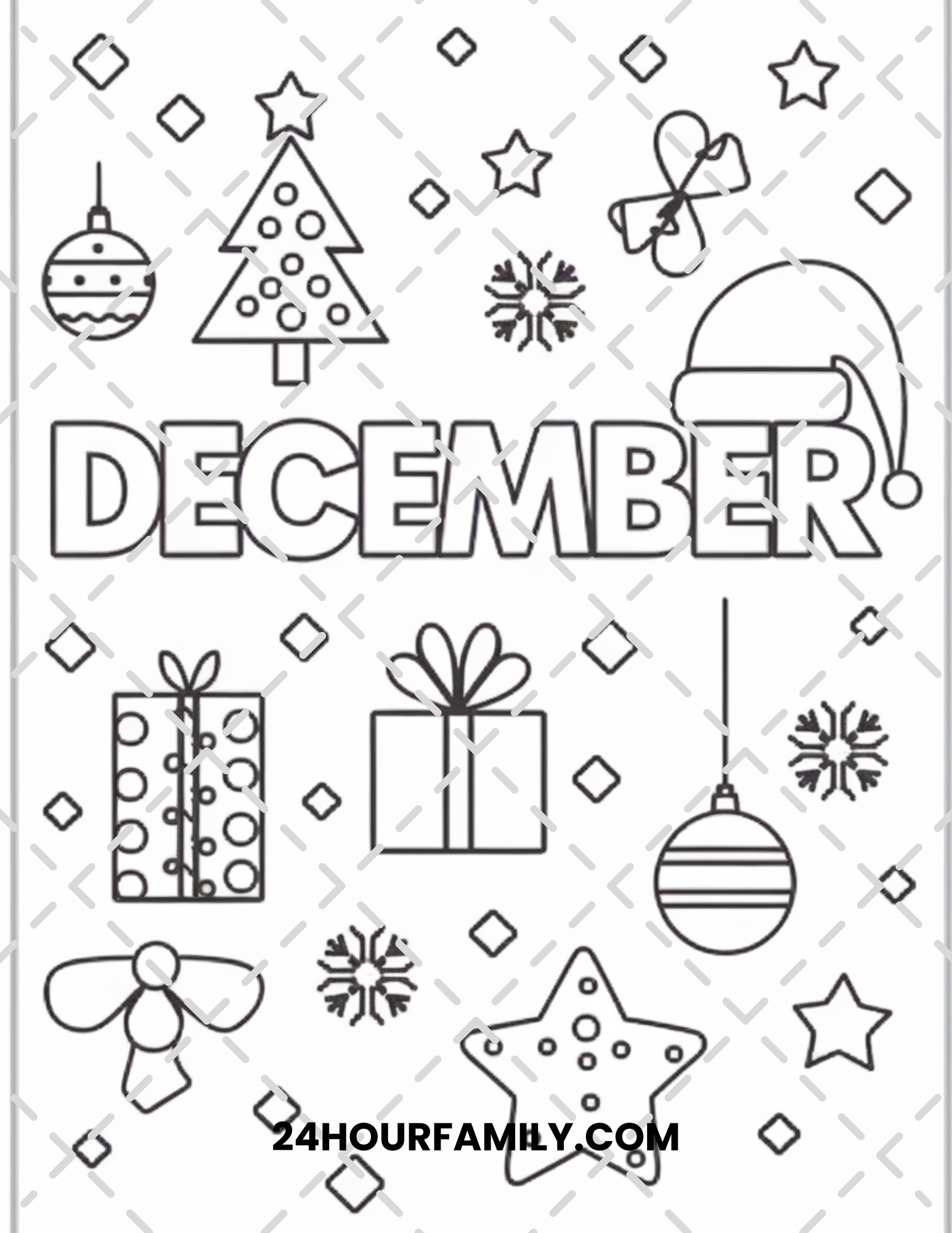 december coloring pages