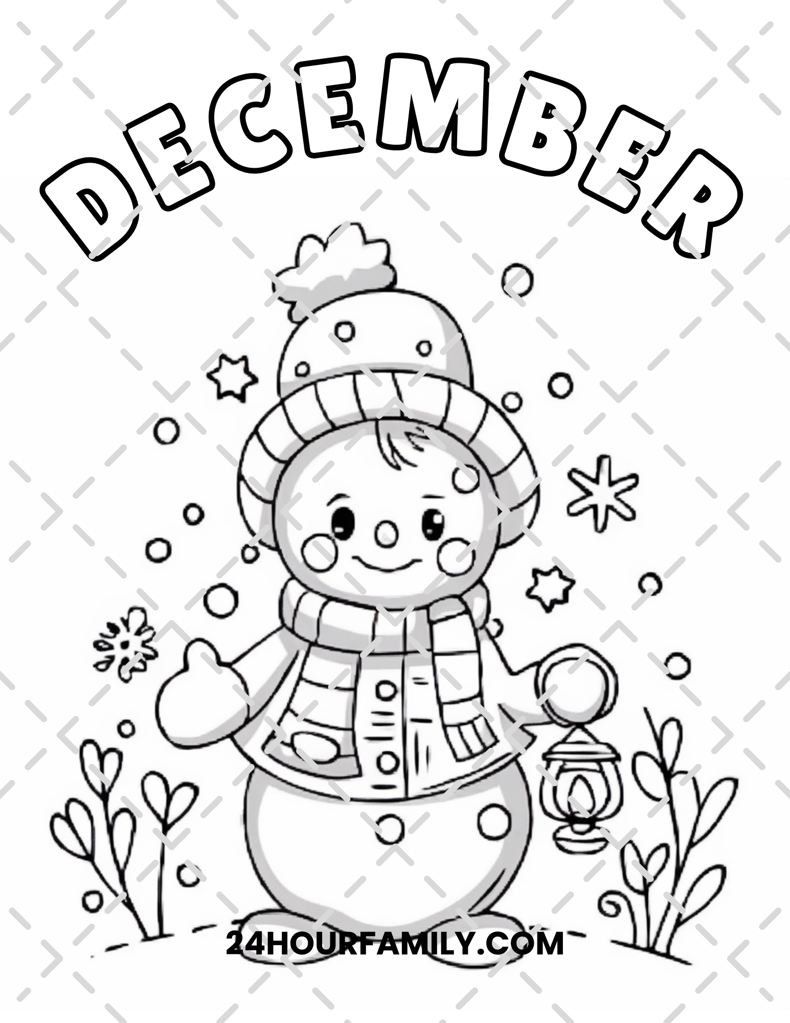december coloring pages