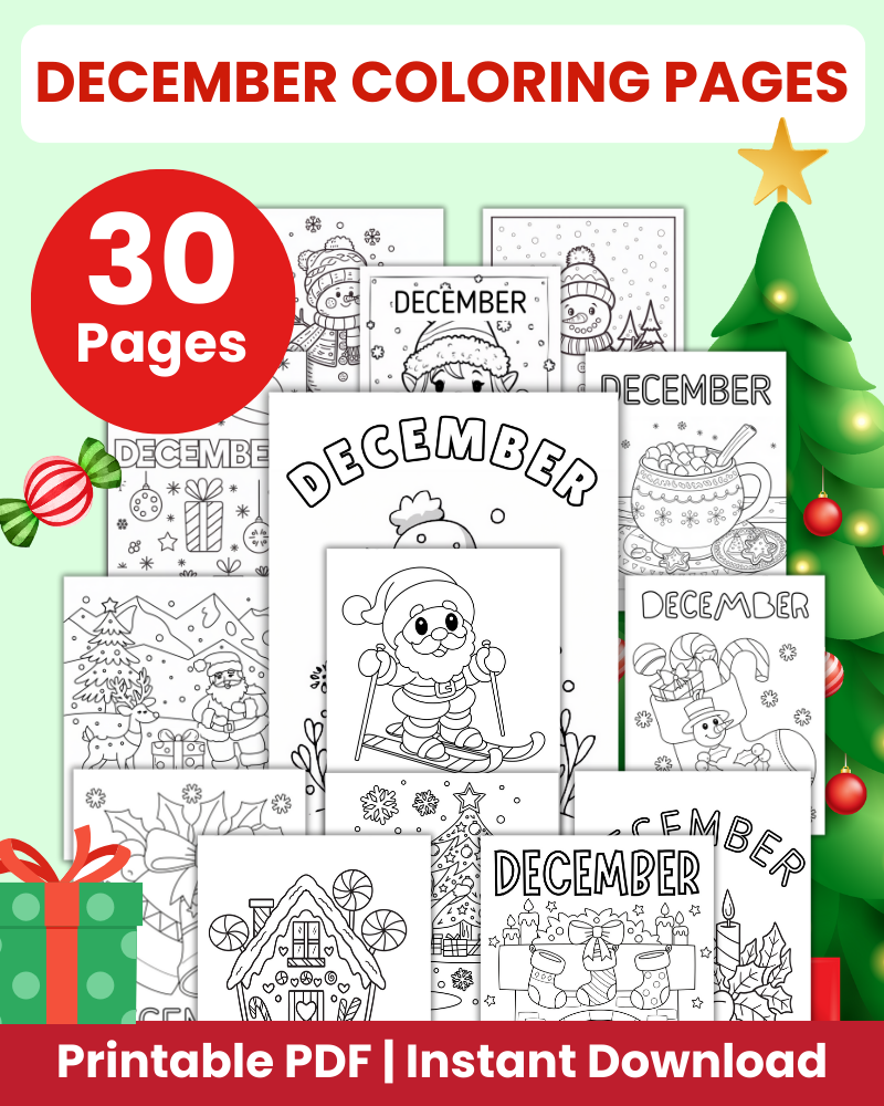 december coloring pages